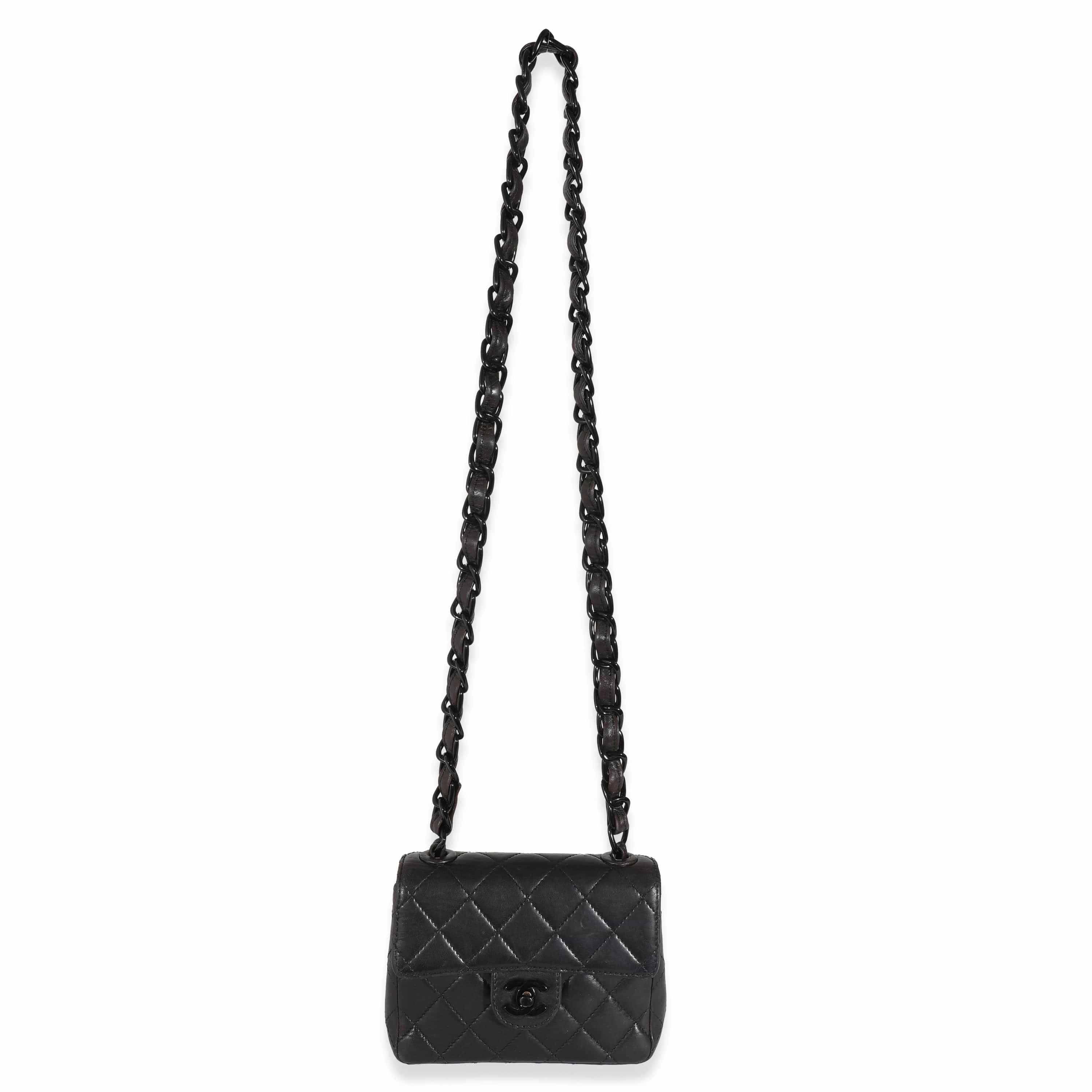 Chanel Chanel Vintage Black Lambskin Resin Mini Flap Bag