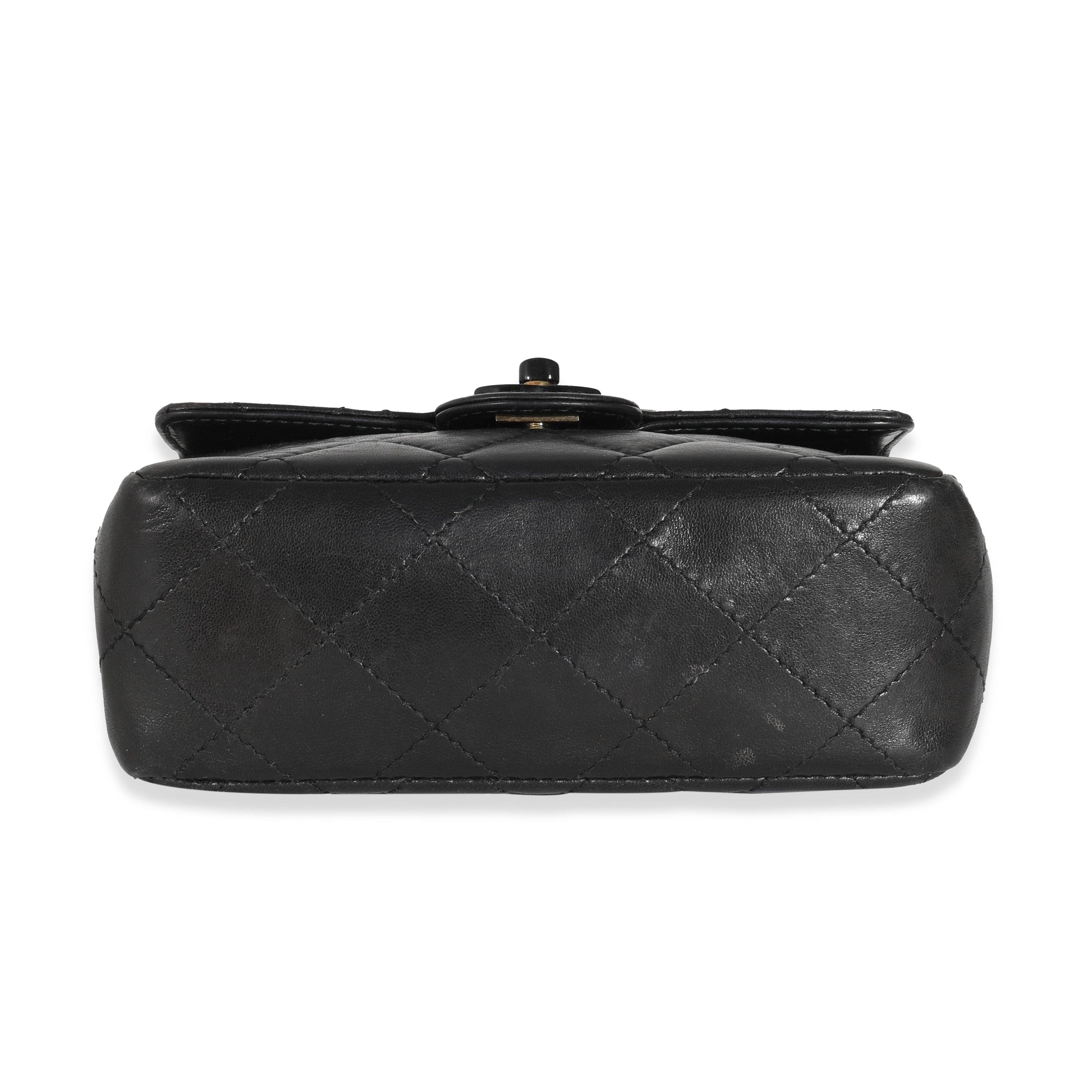 Chanel Chanel Vintage Black Lambskin Resin Mini Flap Bag