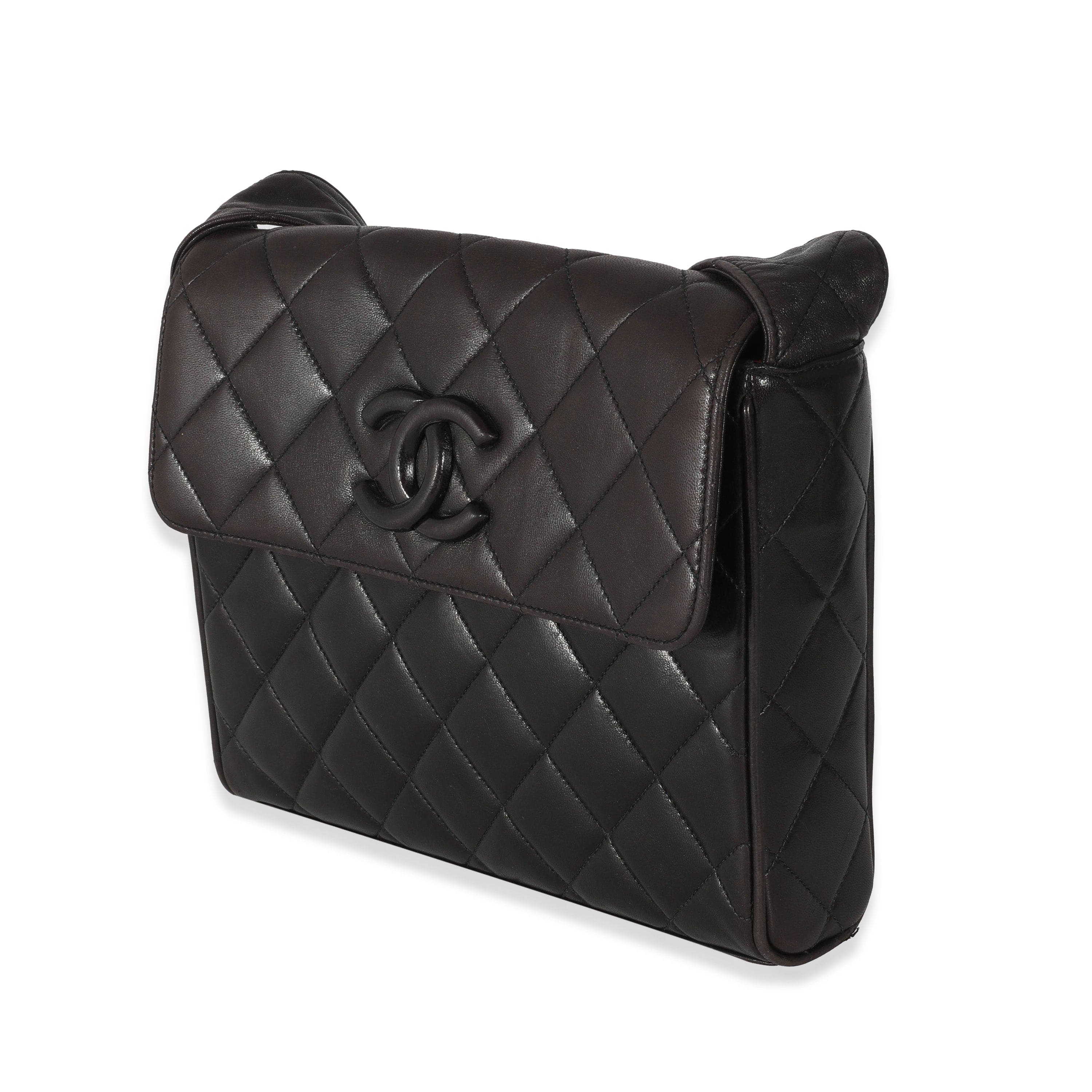 Chanel Chanel Vintage Brown Quilted Lambskin CC Messenger