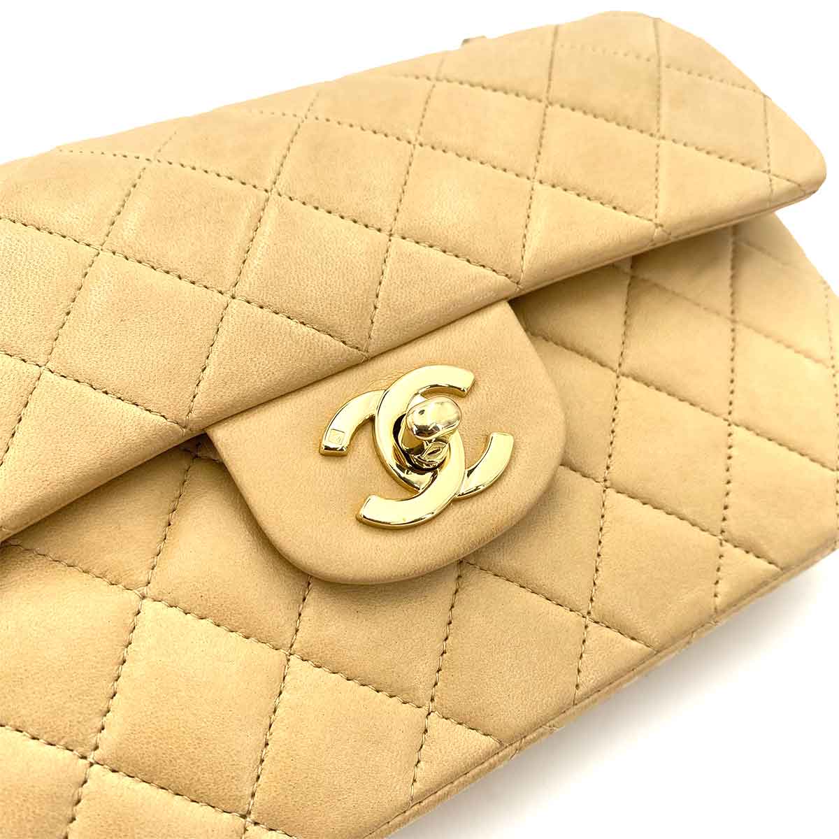 Chanel Chanel Vintage Classic Flap Small Beige Lambskin GHW #6 90243257