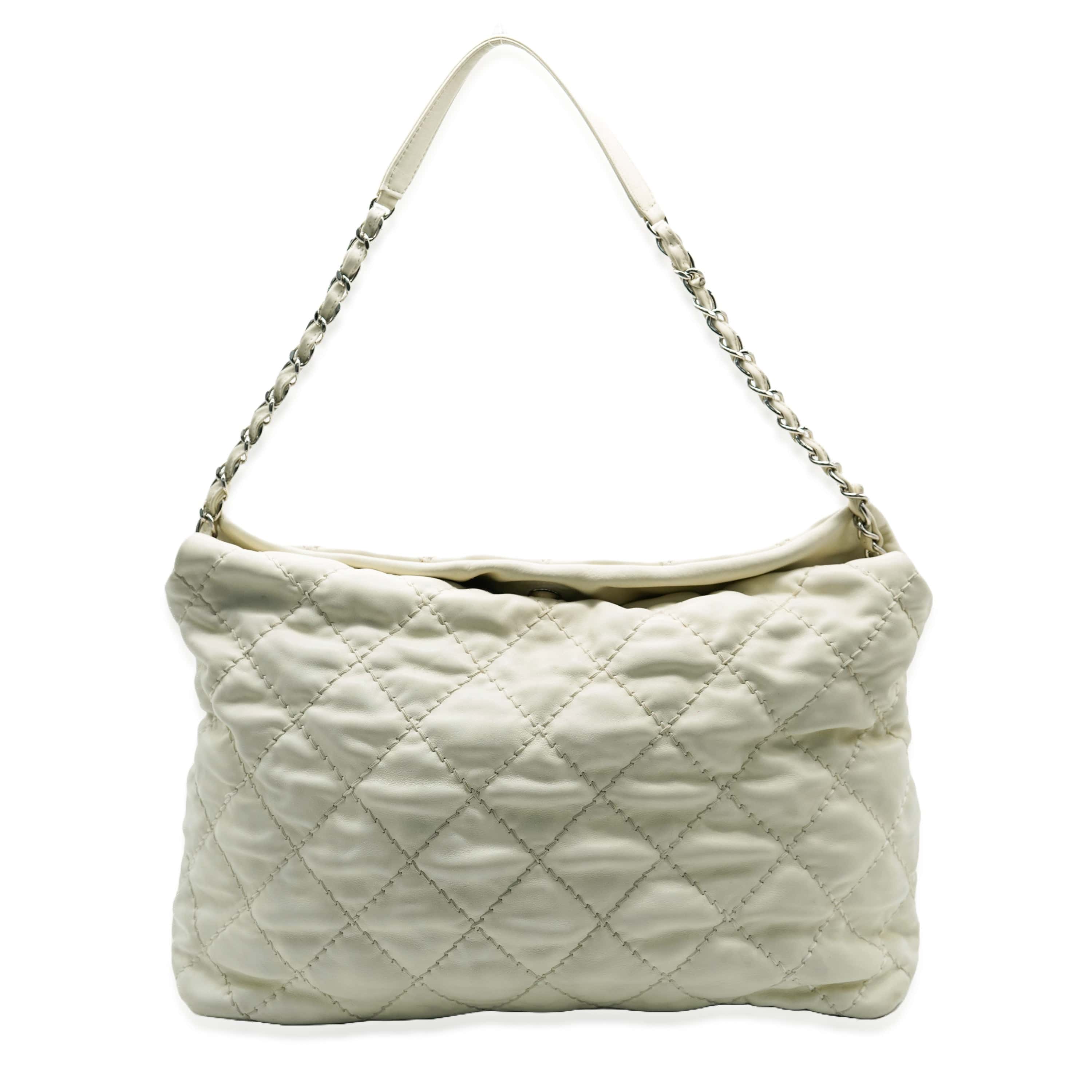 Chanel Chanel White Quilted Calfskin Ultimate Stitch Hobo