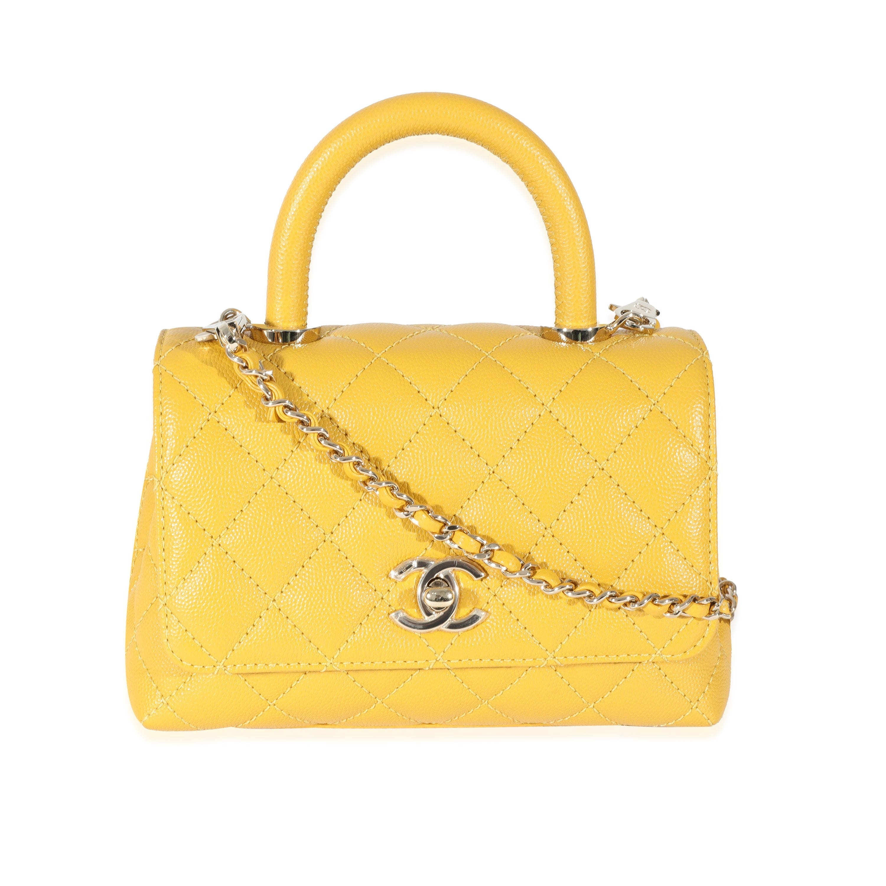 Chanel Chanel Yellow Caviar Extra Mini Coco Top Handle