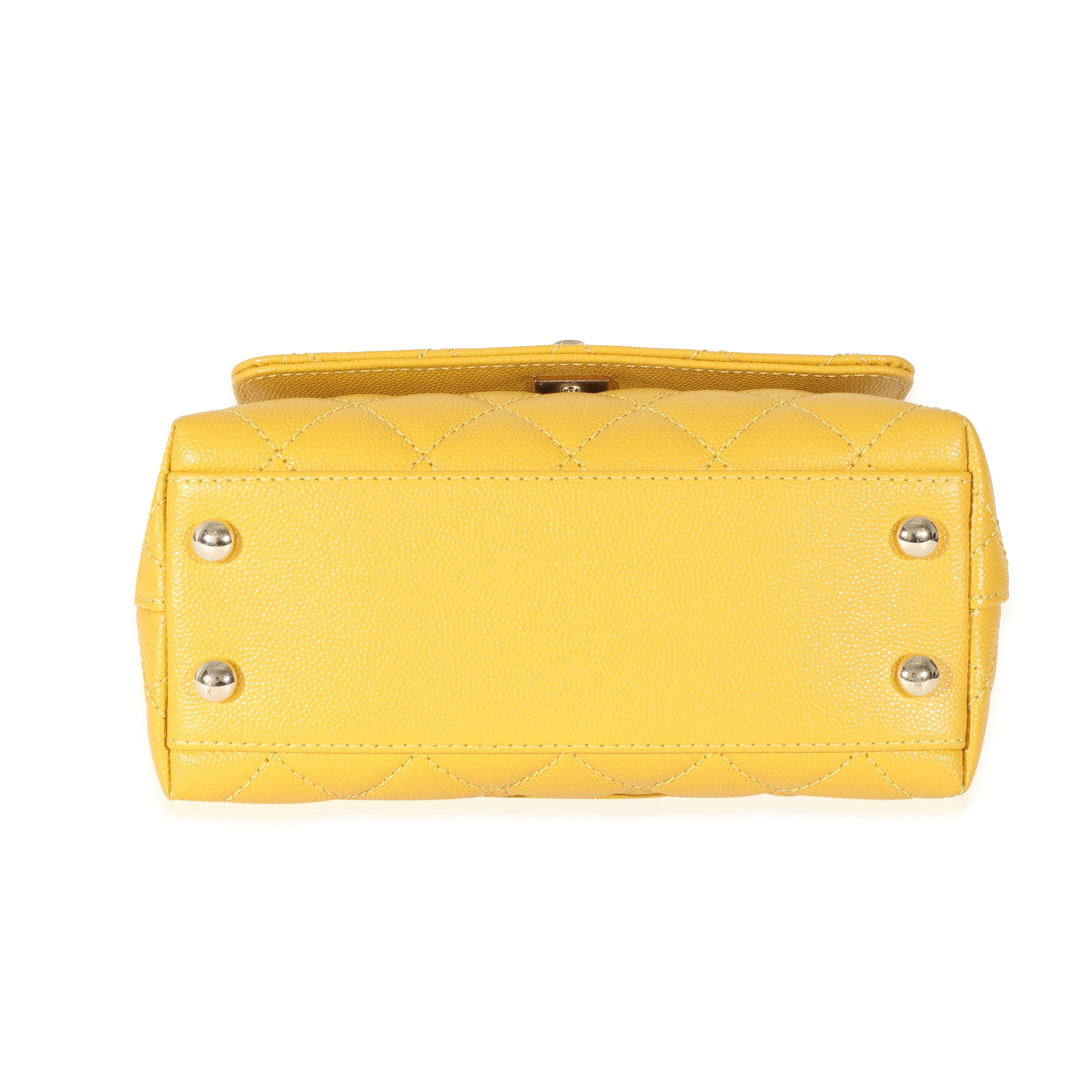 Chanel Chanel Yellow Caviar Extra Mini Coco Top Handle