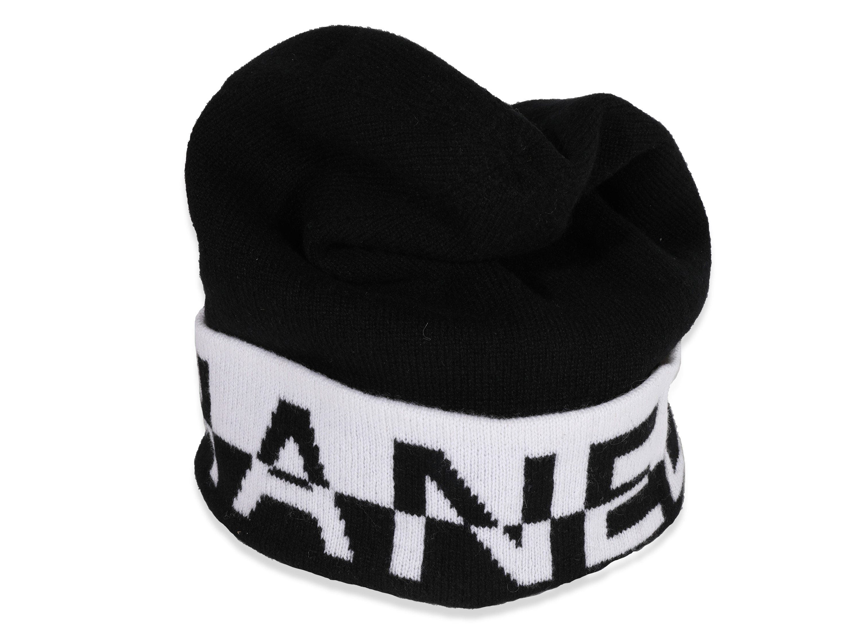 Chanel Chanel Black and White Logo Cashmere Beanie