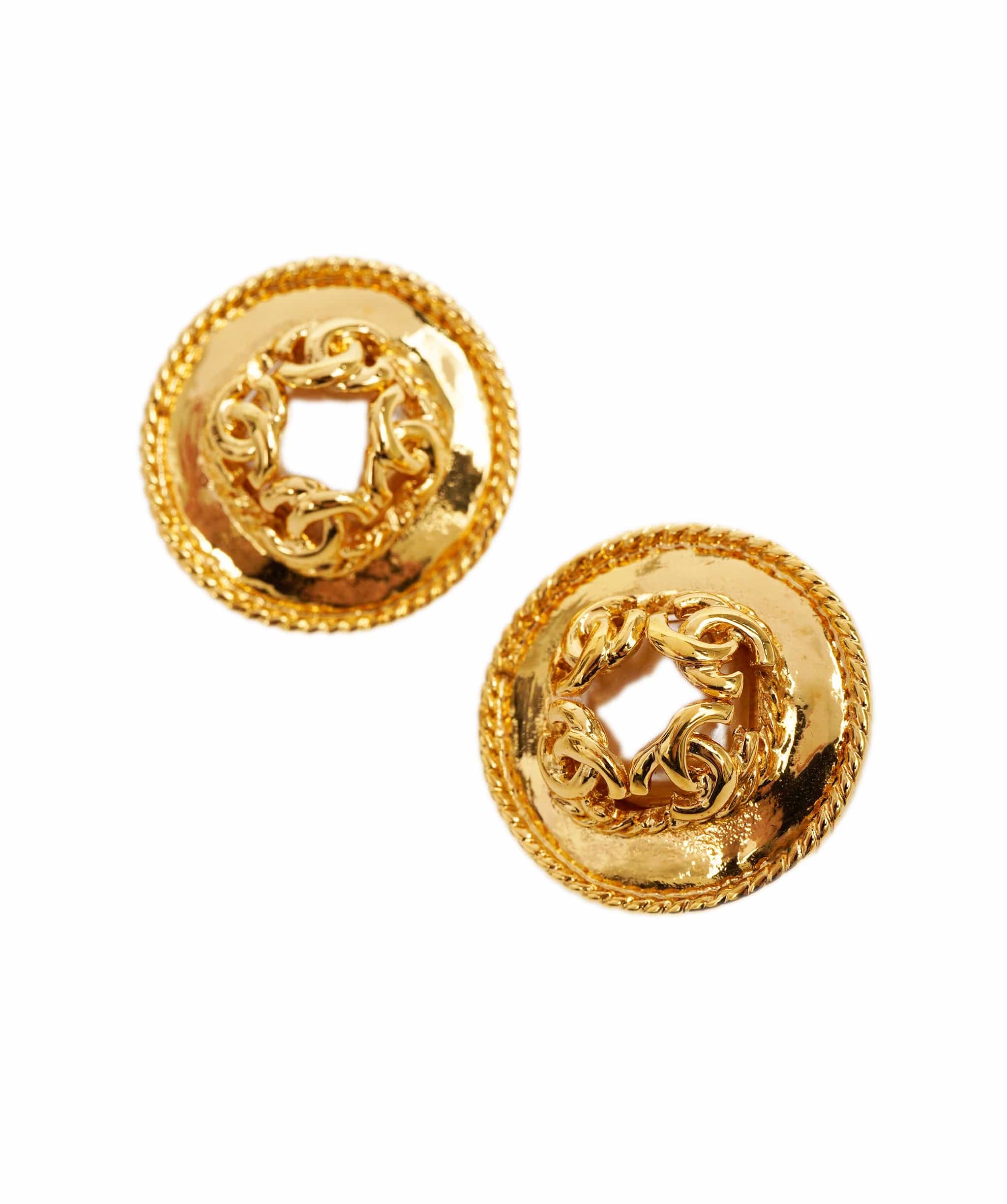 Chanel CHANEL COCO Mark Earring Gold CC Auth ar7354 DBXS1639