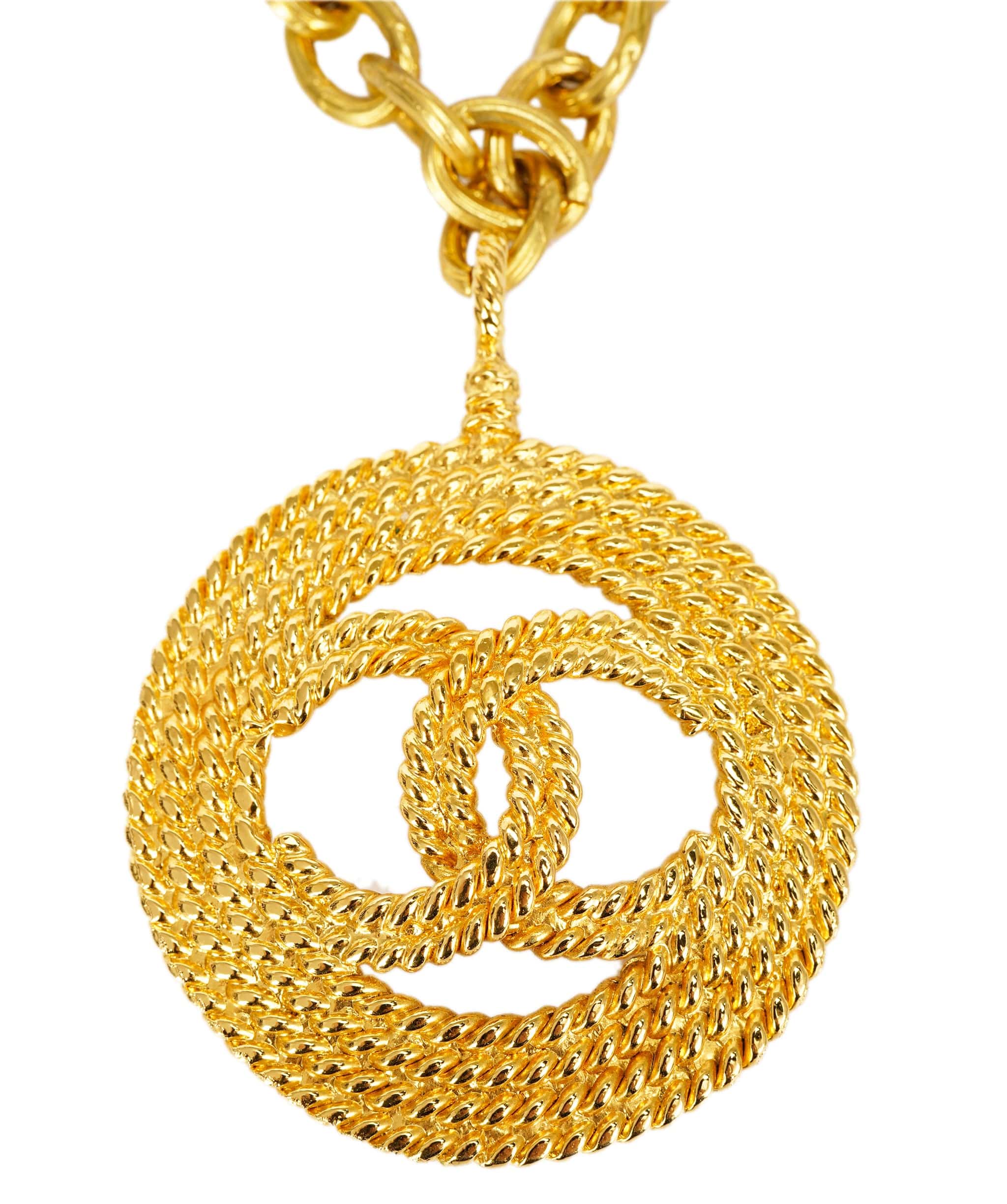 Chanel CHANEL COCO Mark Necklace Gold CC Auth am6333 DBXS1735