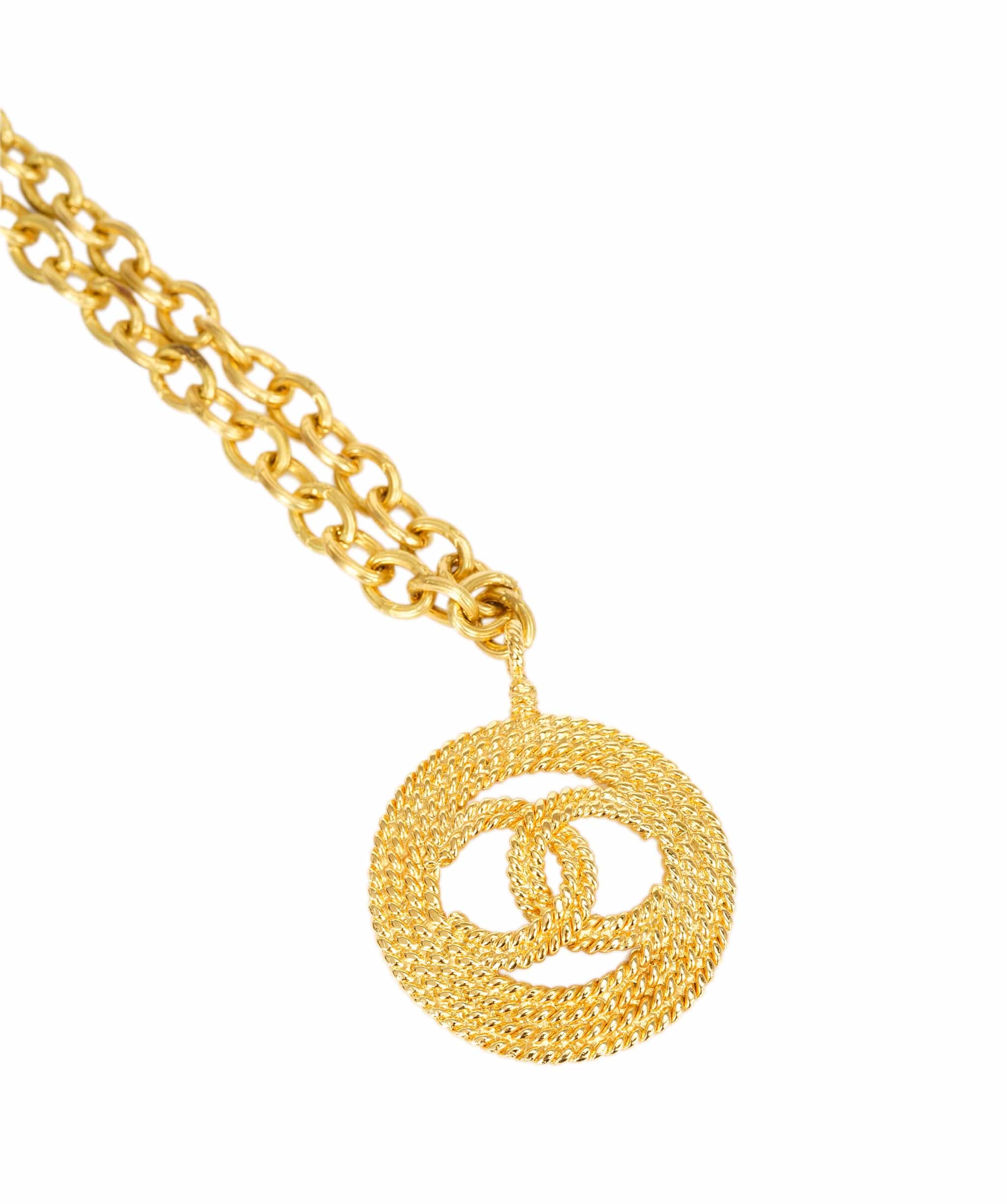 Chanel CHANEL COCO Mark Necklace Gold CC Auth am6333 DBXS1735