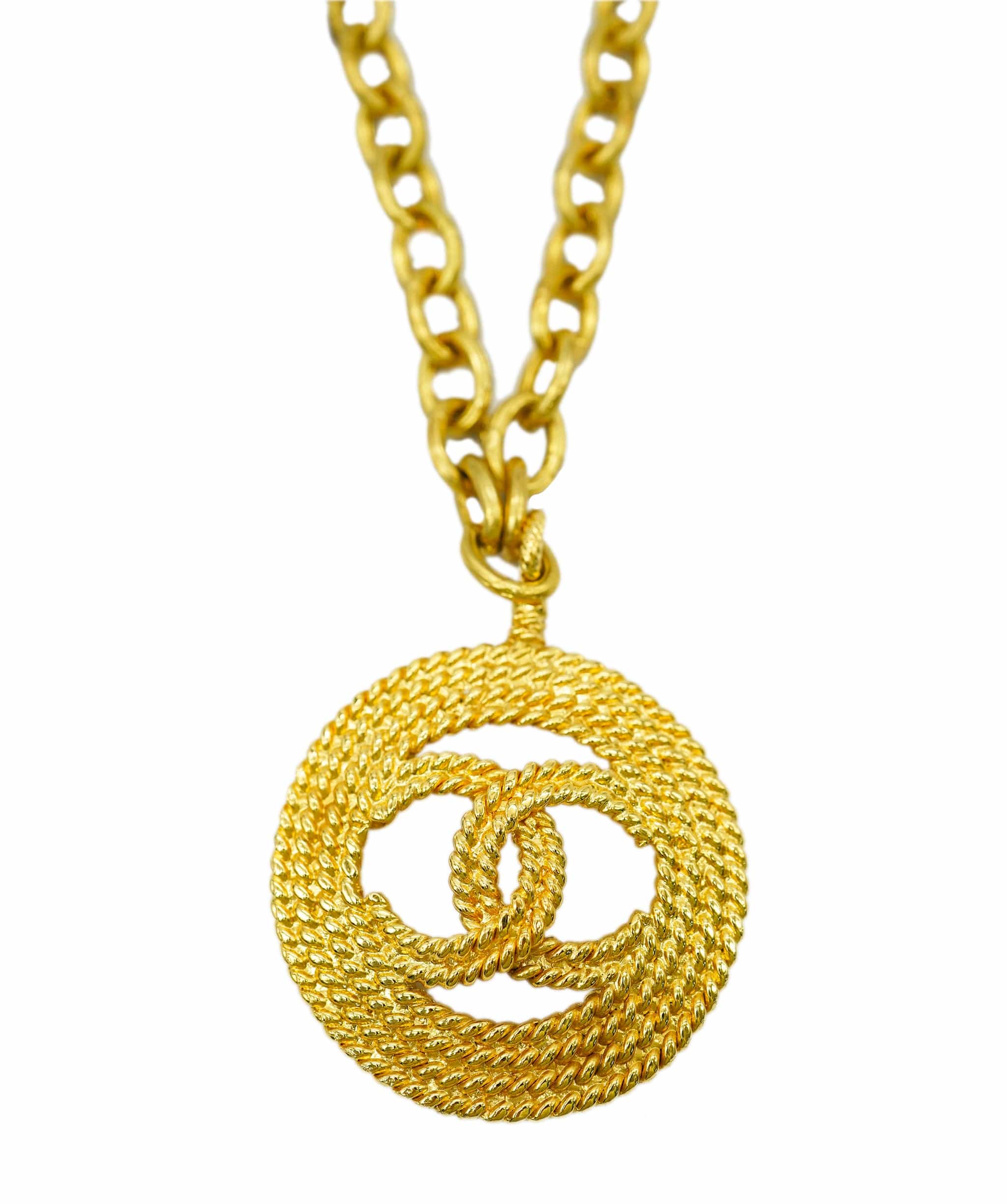 Chanel CHANEL COCO Mark Necklace Gold CC Auth am6333 DBXS1735