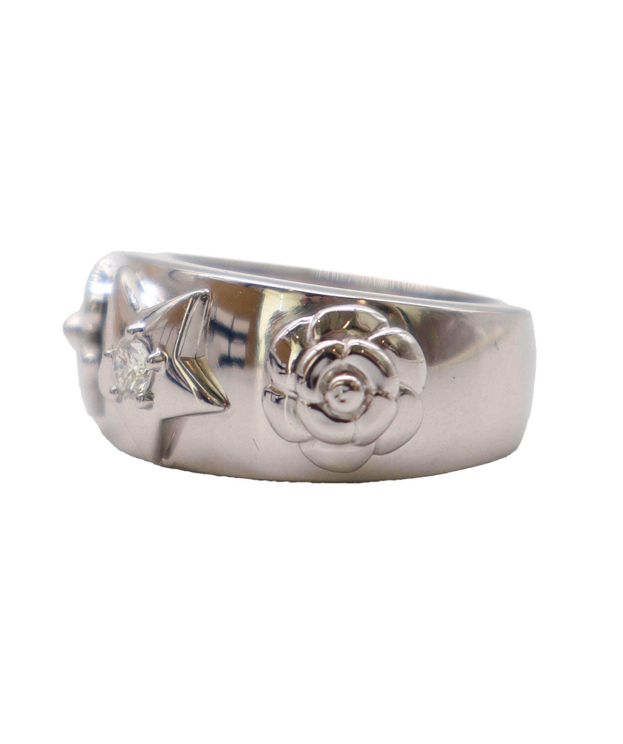Chanel CHANEL Three Symbols Ring Size 11 Diamond K18 WG White Gold 750 Ring Three Symbols Ring Chanel DXBS4058