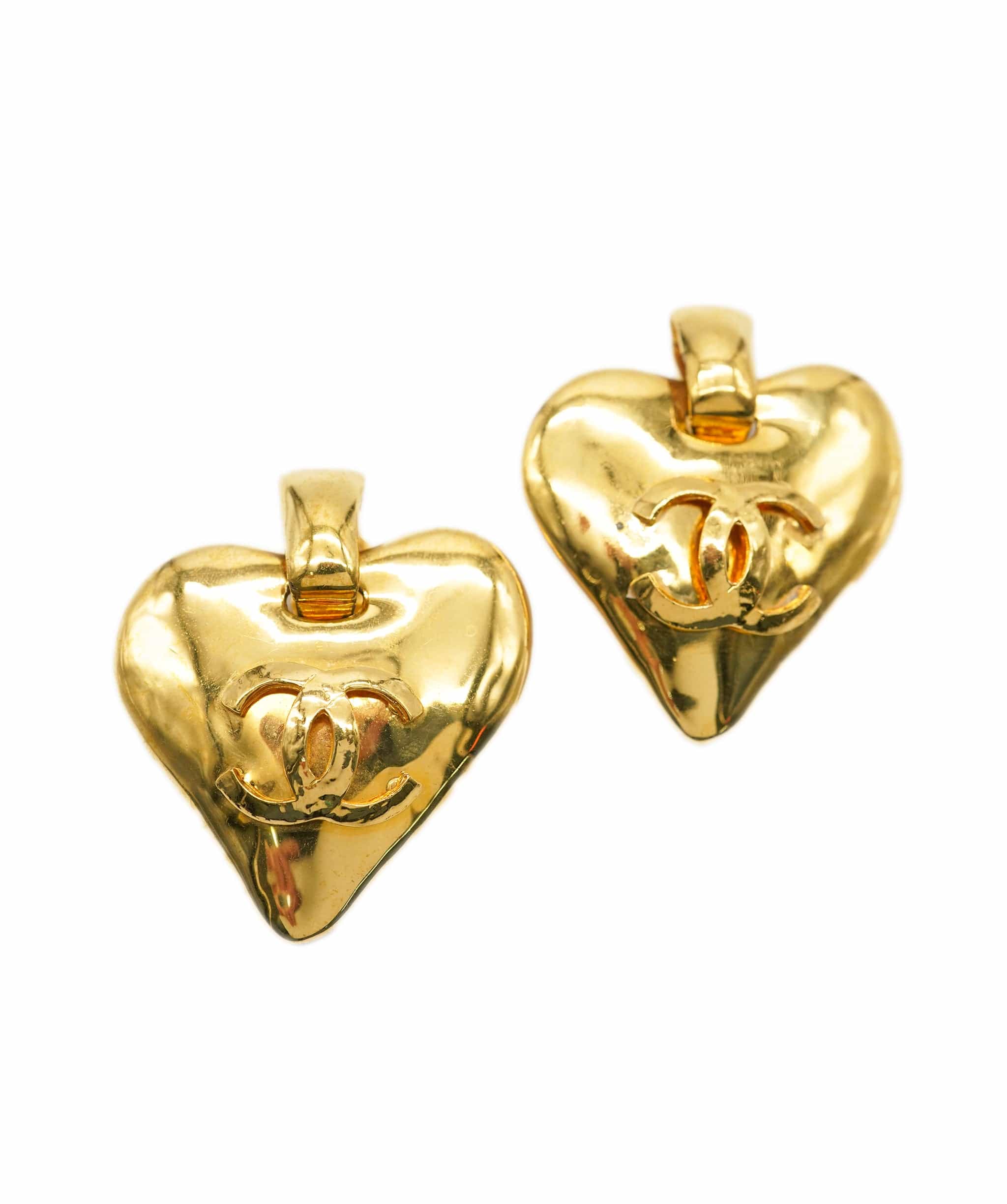 Chanel CHANEL VINTAGE LARGE HEART DROP EARRINGS UKL1403