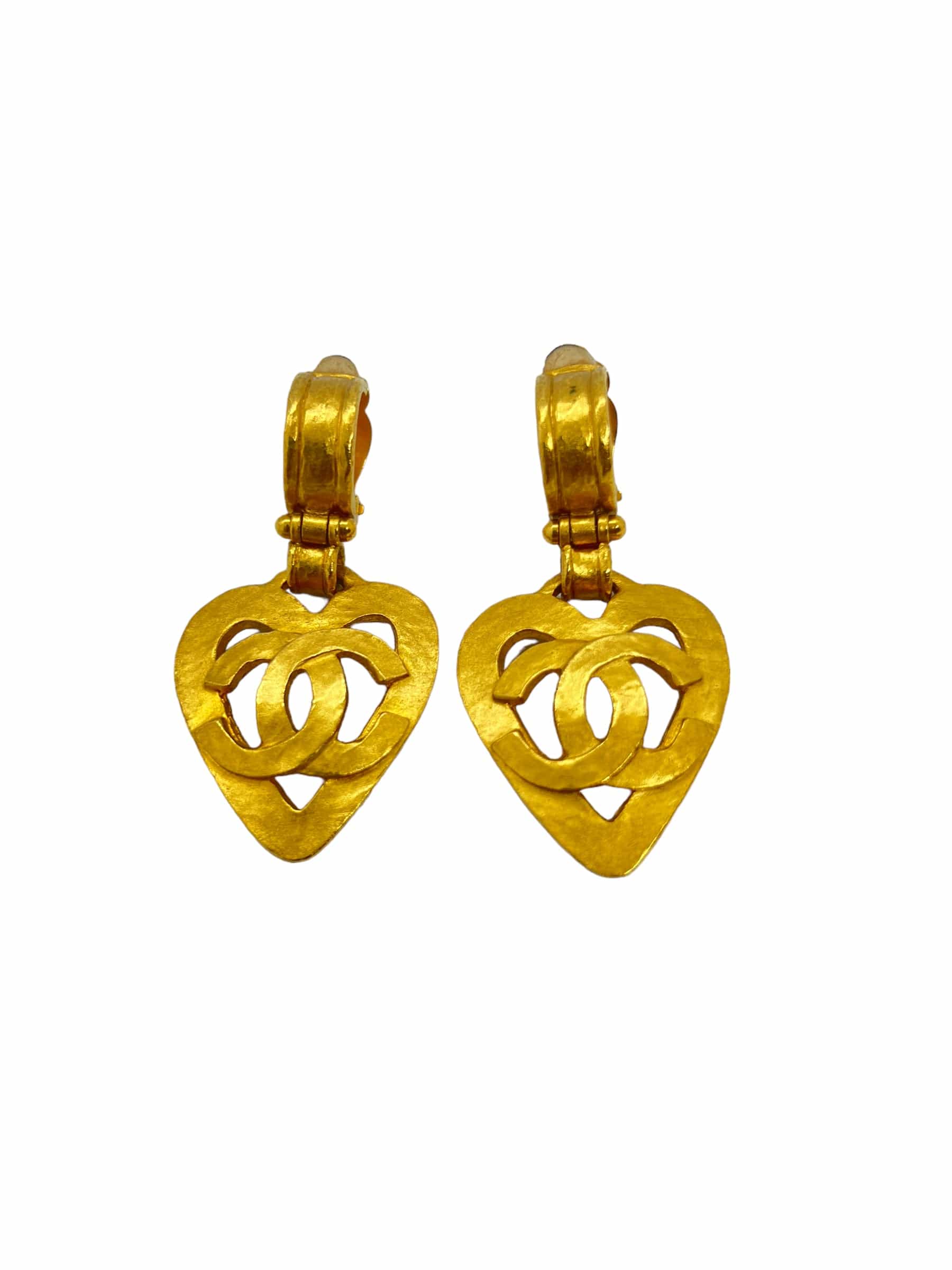 Chanel Heart Clip On Chanel Earrings 95P UKL1444