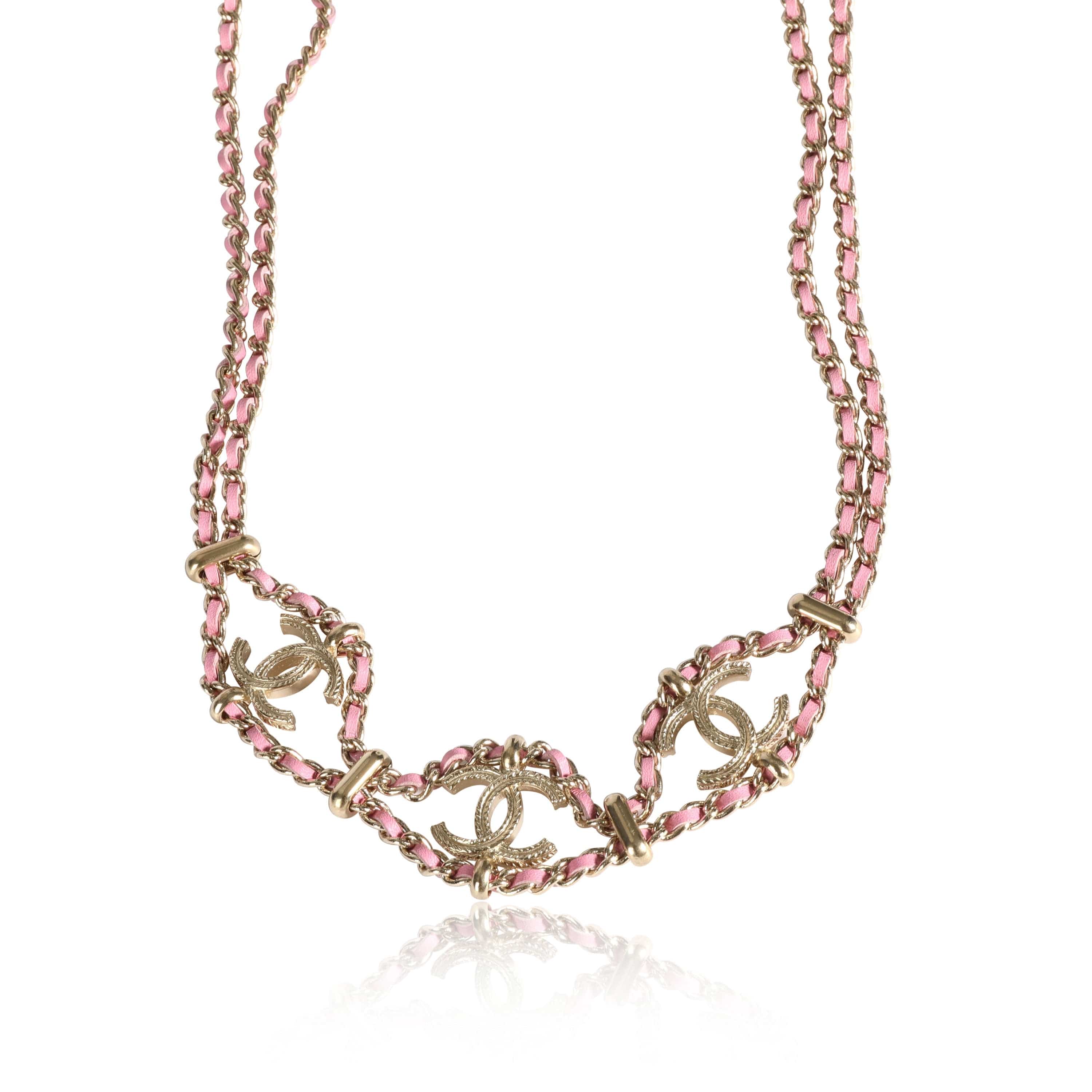 Chanel Chanel Cruise 2018 Pink Woven Wrap Necklace