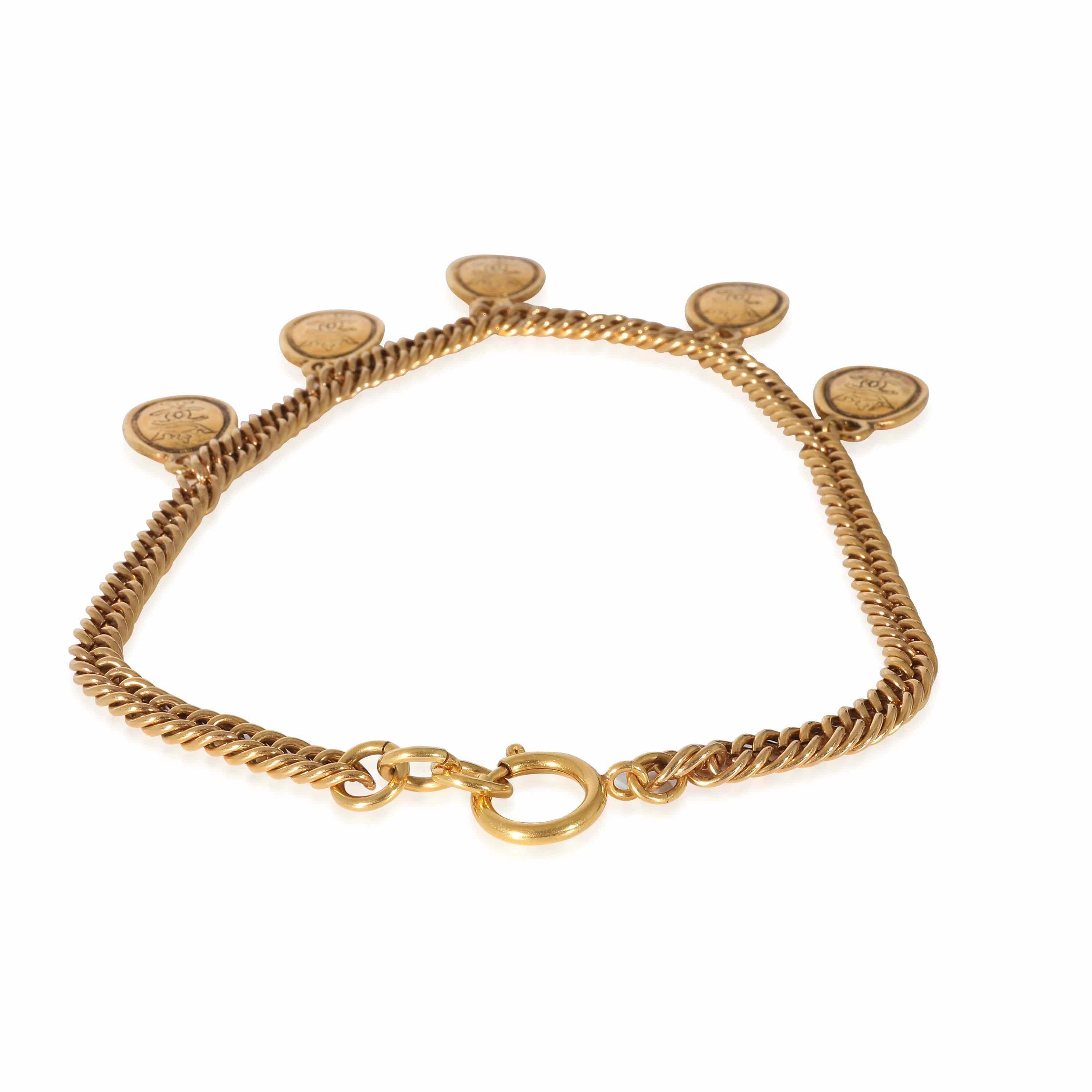 Chanel Chanel Oval CC & Crowns Charm Gold Toned Necklace, 1990s