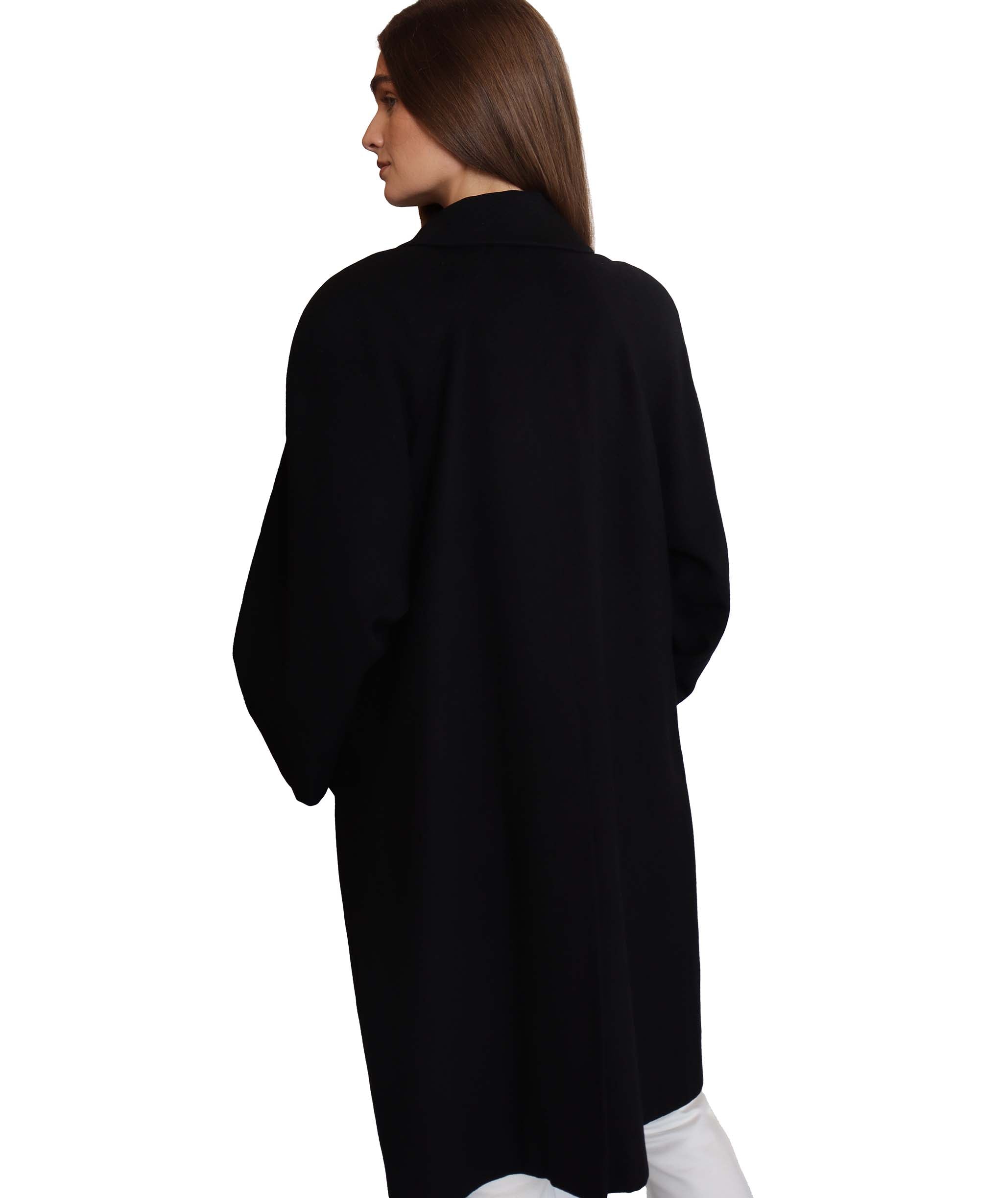 Chanel Chanel Logo Long Coat Cashmere Black DXBS2050