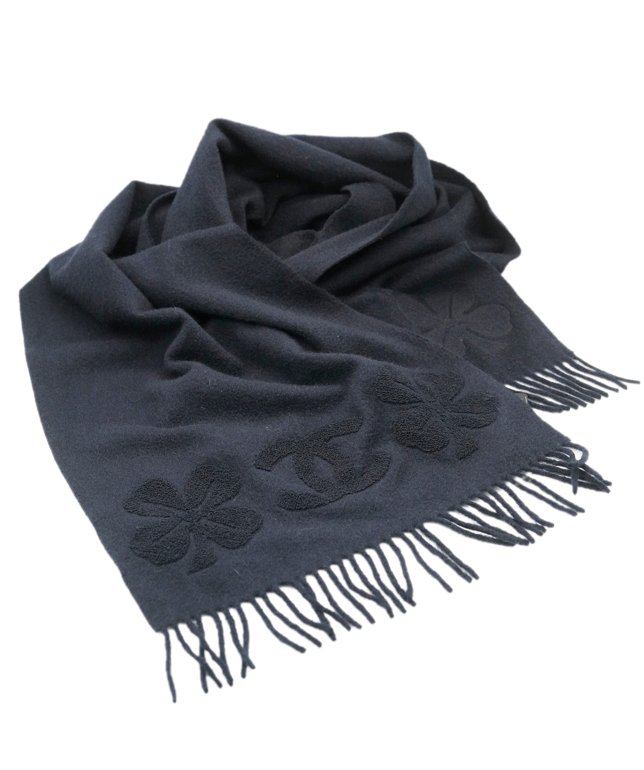 Chanel Chanel Navy CC Lucky Charm Scarf  ALL0770