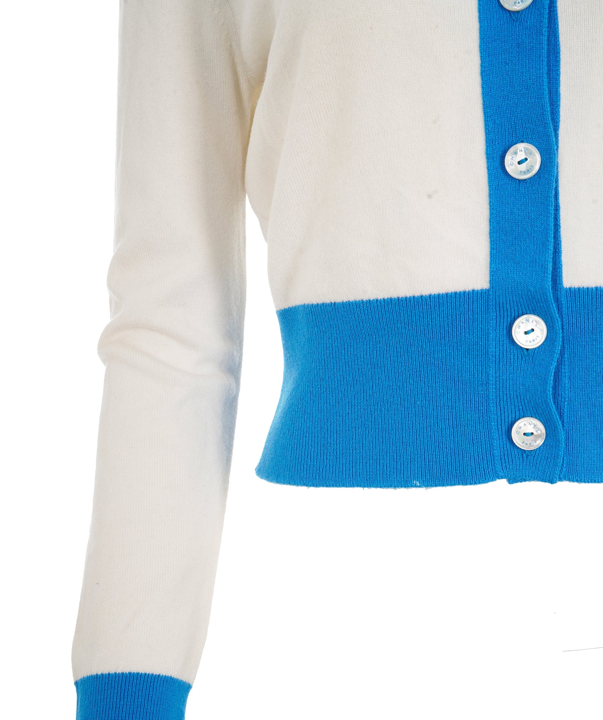 Chanel Cardigan Chanel CHA NEL blanc bleu FR38 P61427K46799 ALC1214