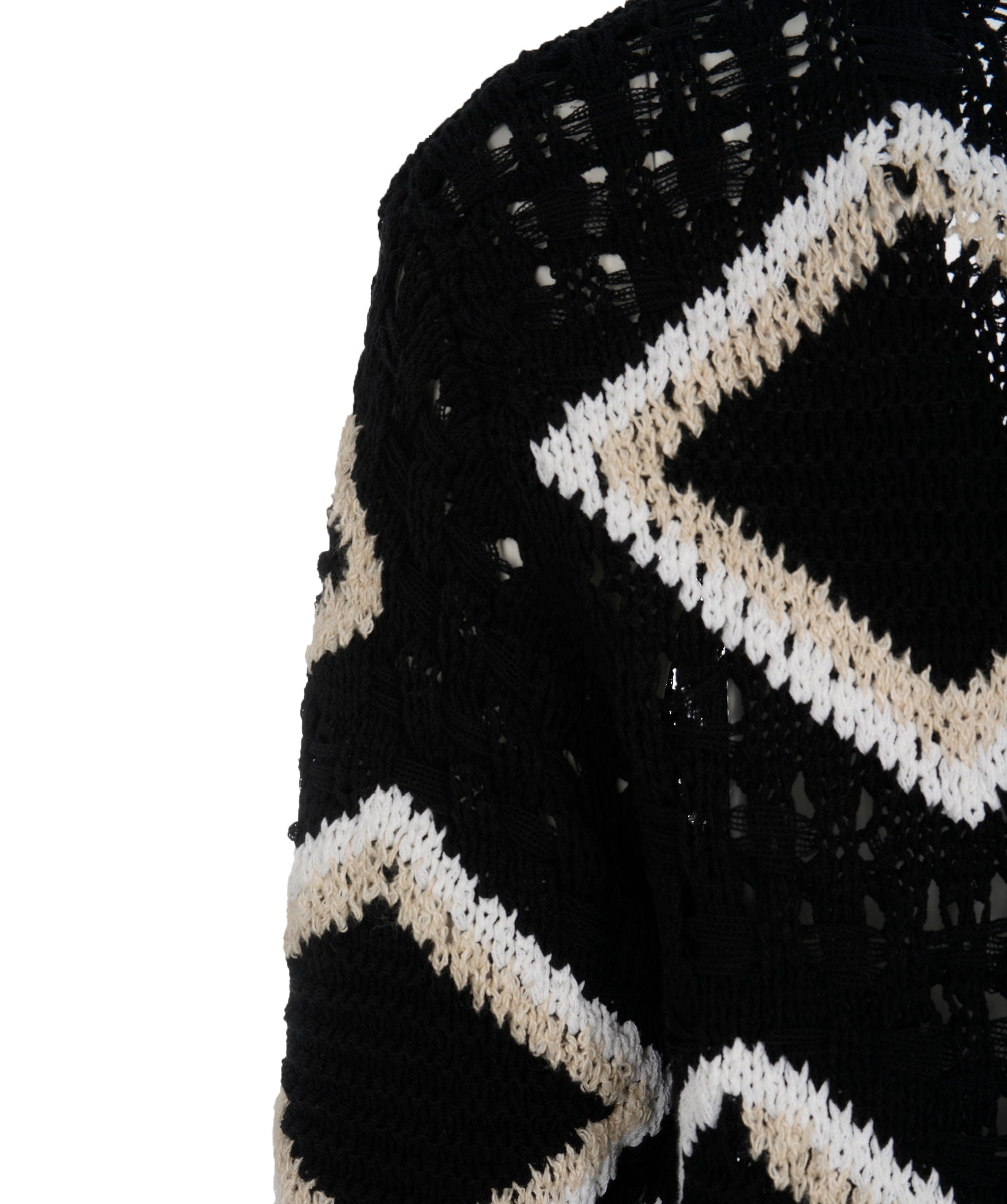 Chanel Cardigan long Chanel noir carrés FR38 P63006K48889 ALC1215