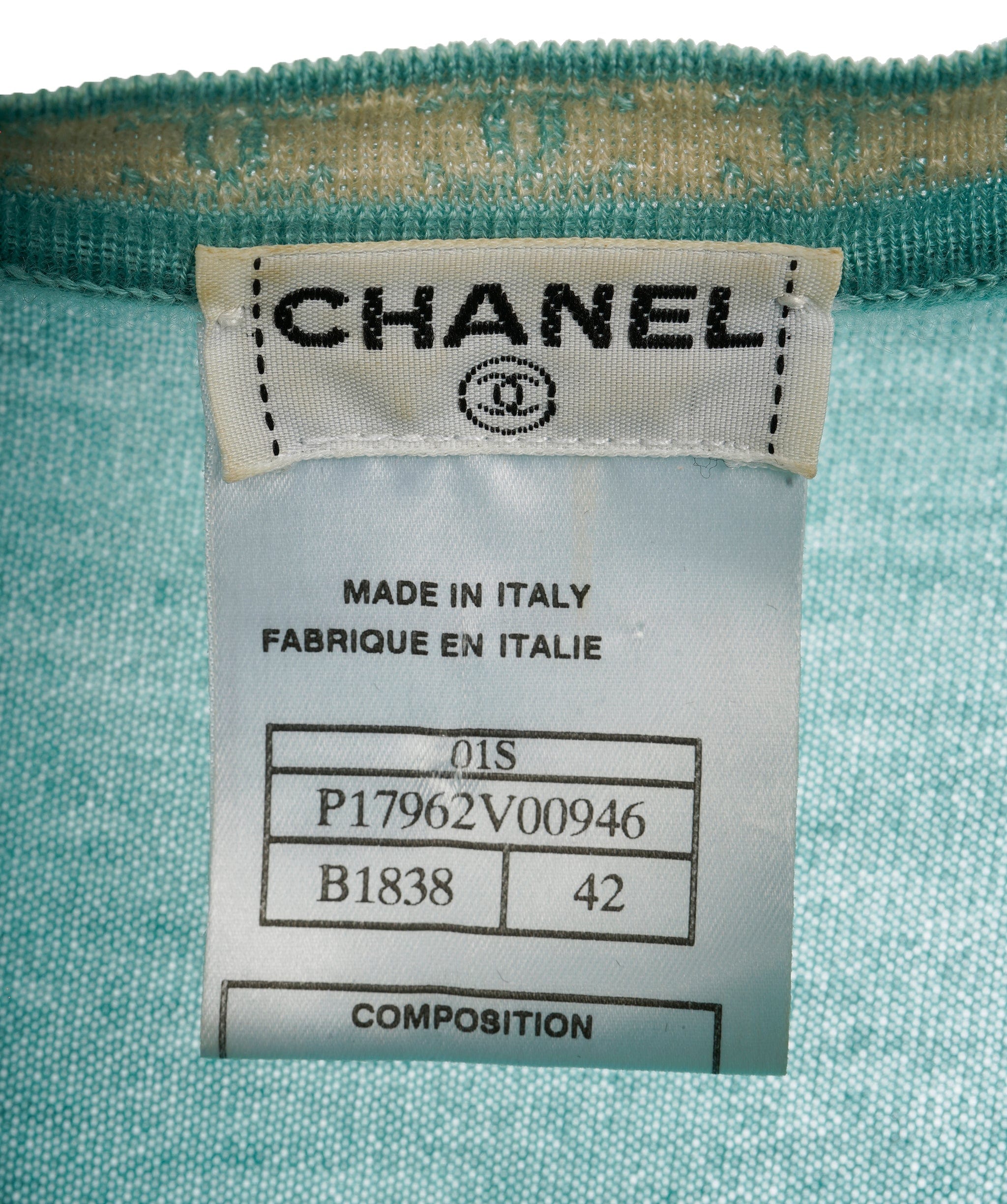 Chanel Chanel 01S CC Collar Cashmere Cardigan Green ASL10603