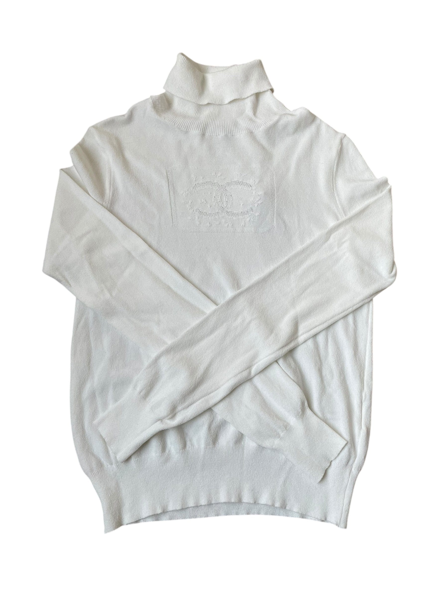 Chanel Chanel 04C CC Highneck Sweater White DXBK0167