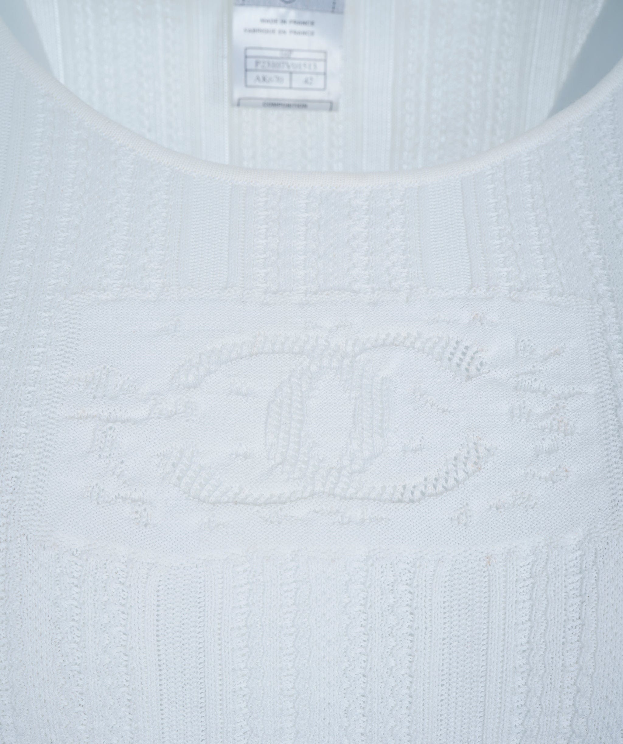 Chanel Chanel 04P CC Knit Top White ASL10678