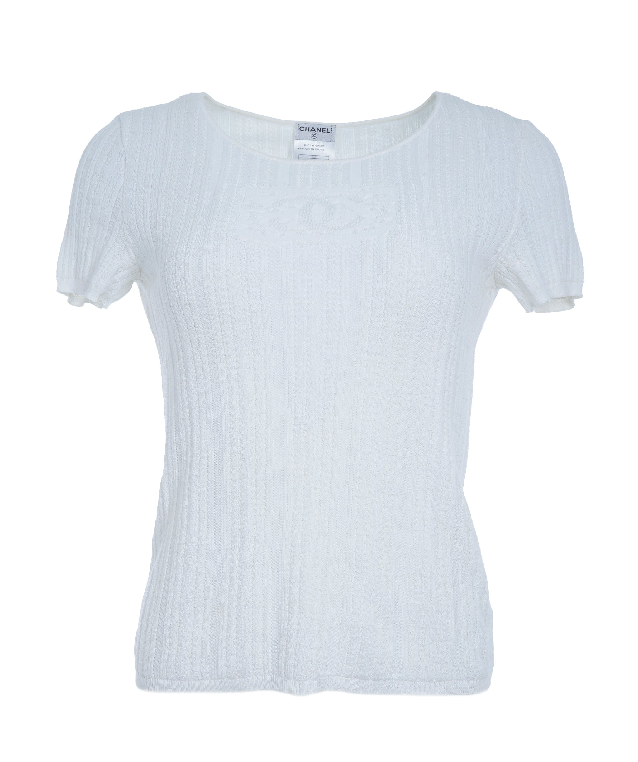 Chanel Chanel 04P CC Knit Top White ASL10678