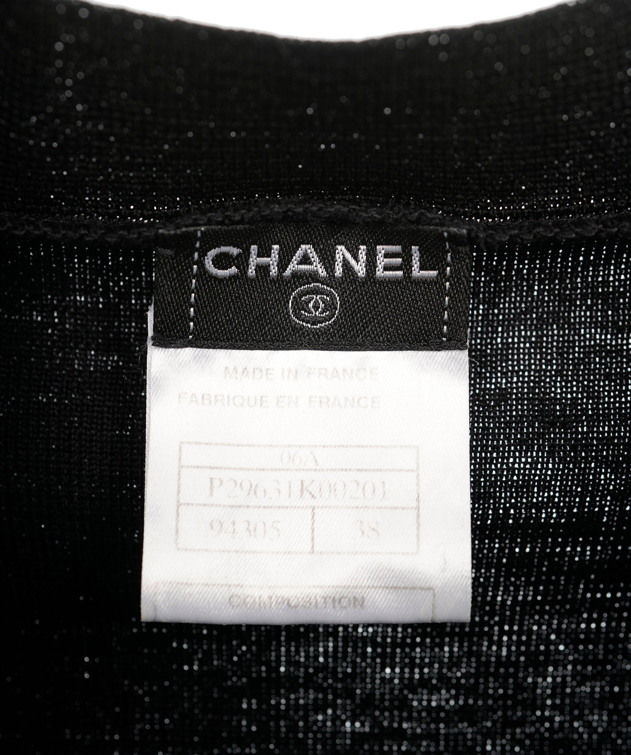 Chanel Chanel 06A CC V-Neck Top Black ASL10695