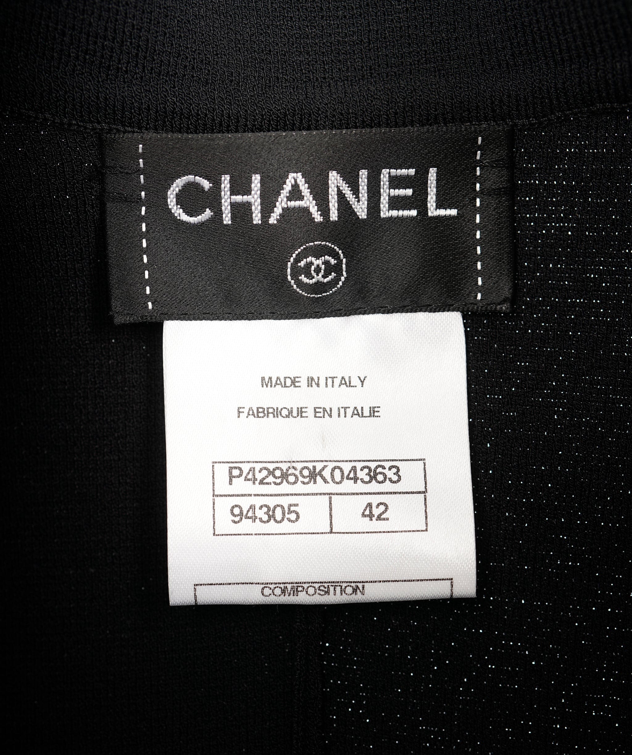 Chanel Chanel 12C Black Shoulder Pad Sleeveless Blazer ALC1905