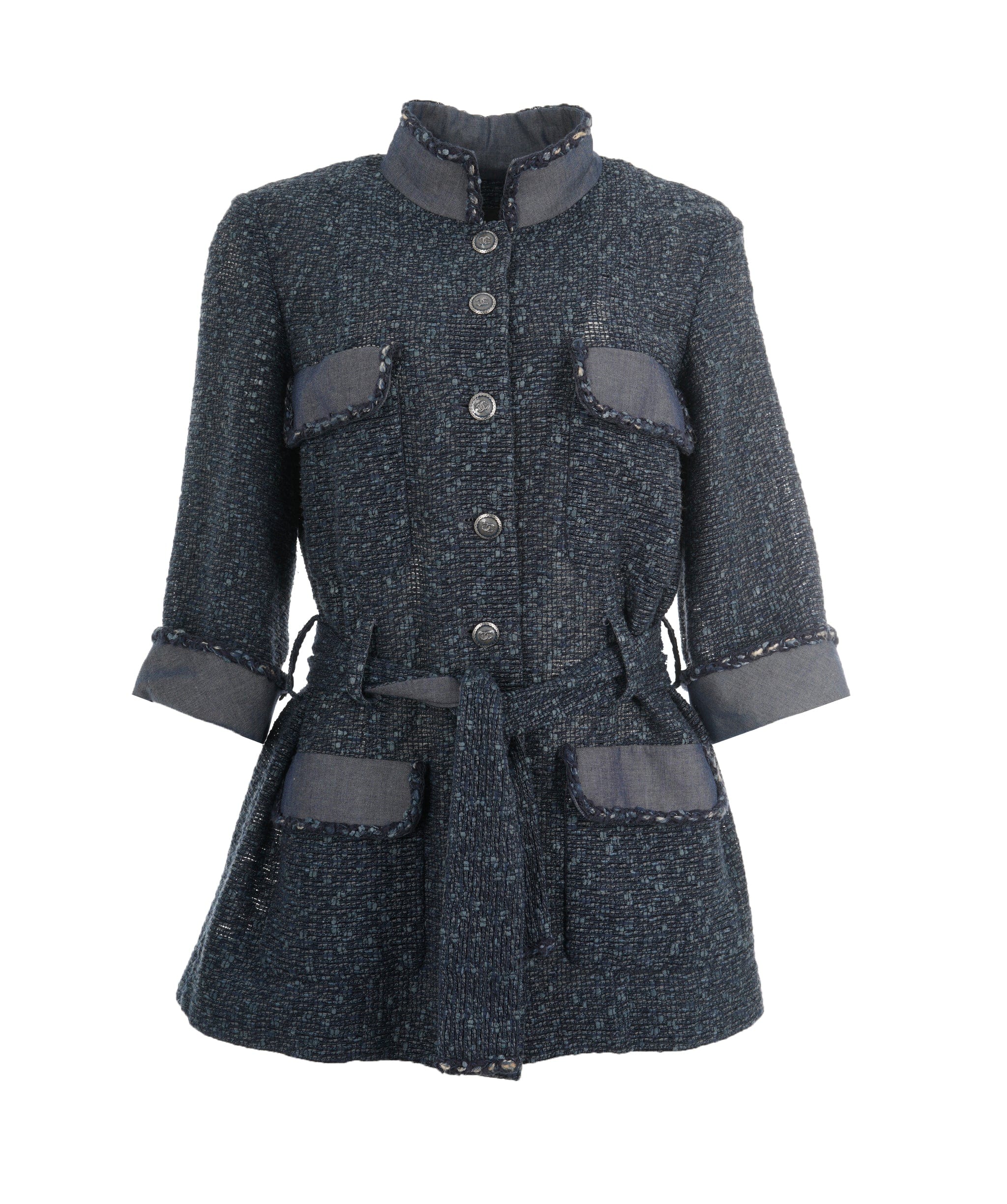 Chanel Chanel 12P Blue Denim Tweed Jacket FR42 ALC1876