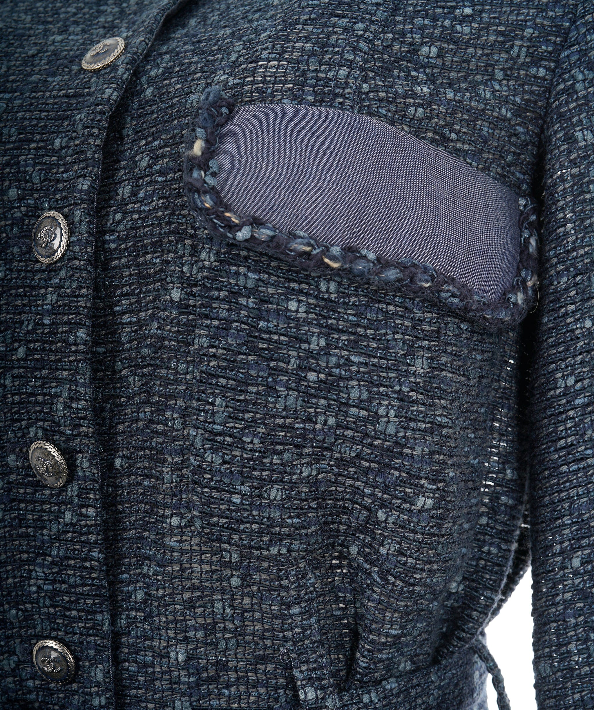 Chanel Chanel 12P Blue Denim Tweed Jacket FR42 ALC1876