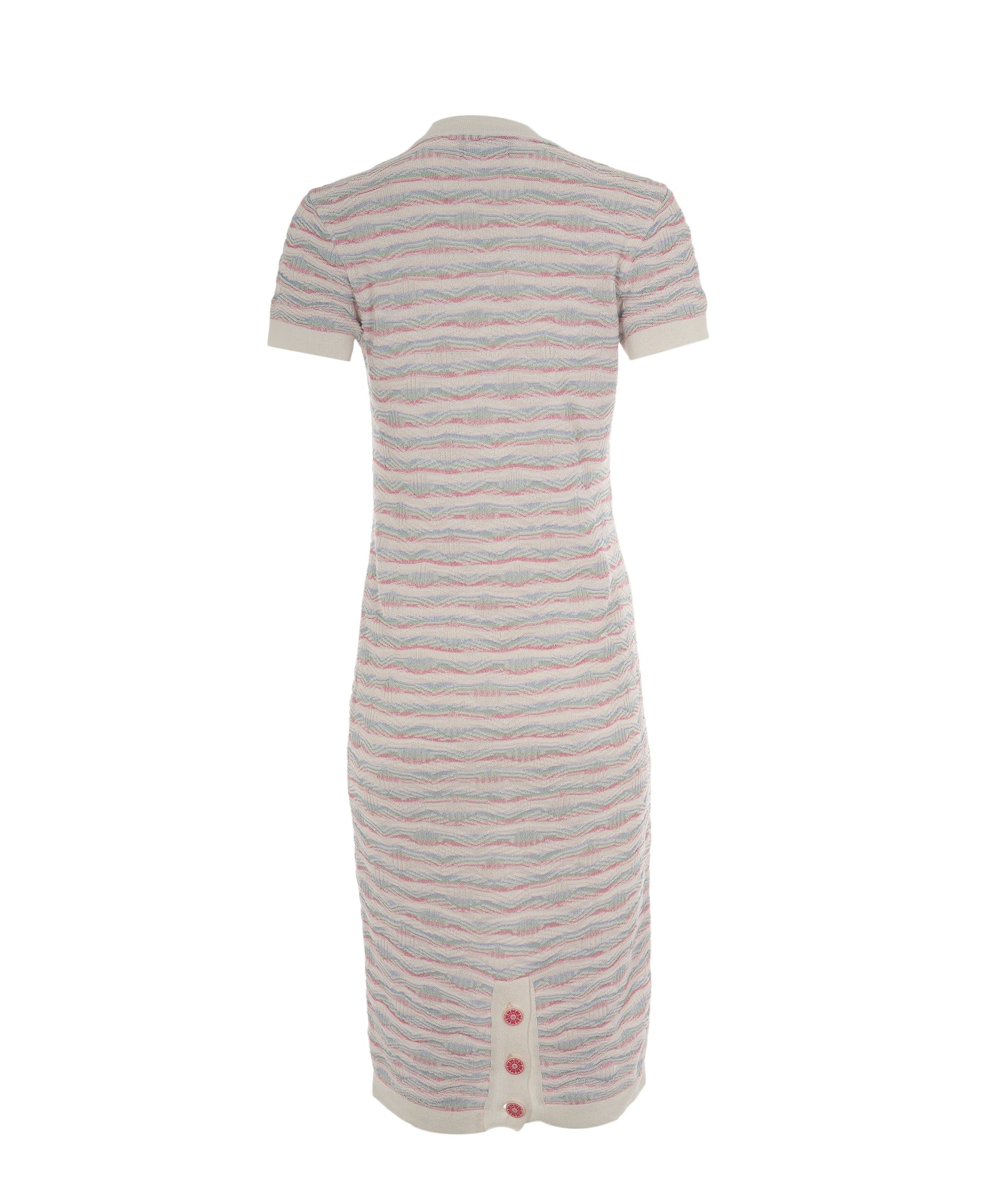 Chanel Chanel 16C Multicolour Cotton Button Short Sleeve Stripe Dress ALC1833