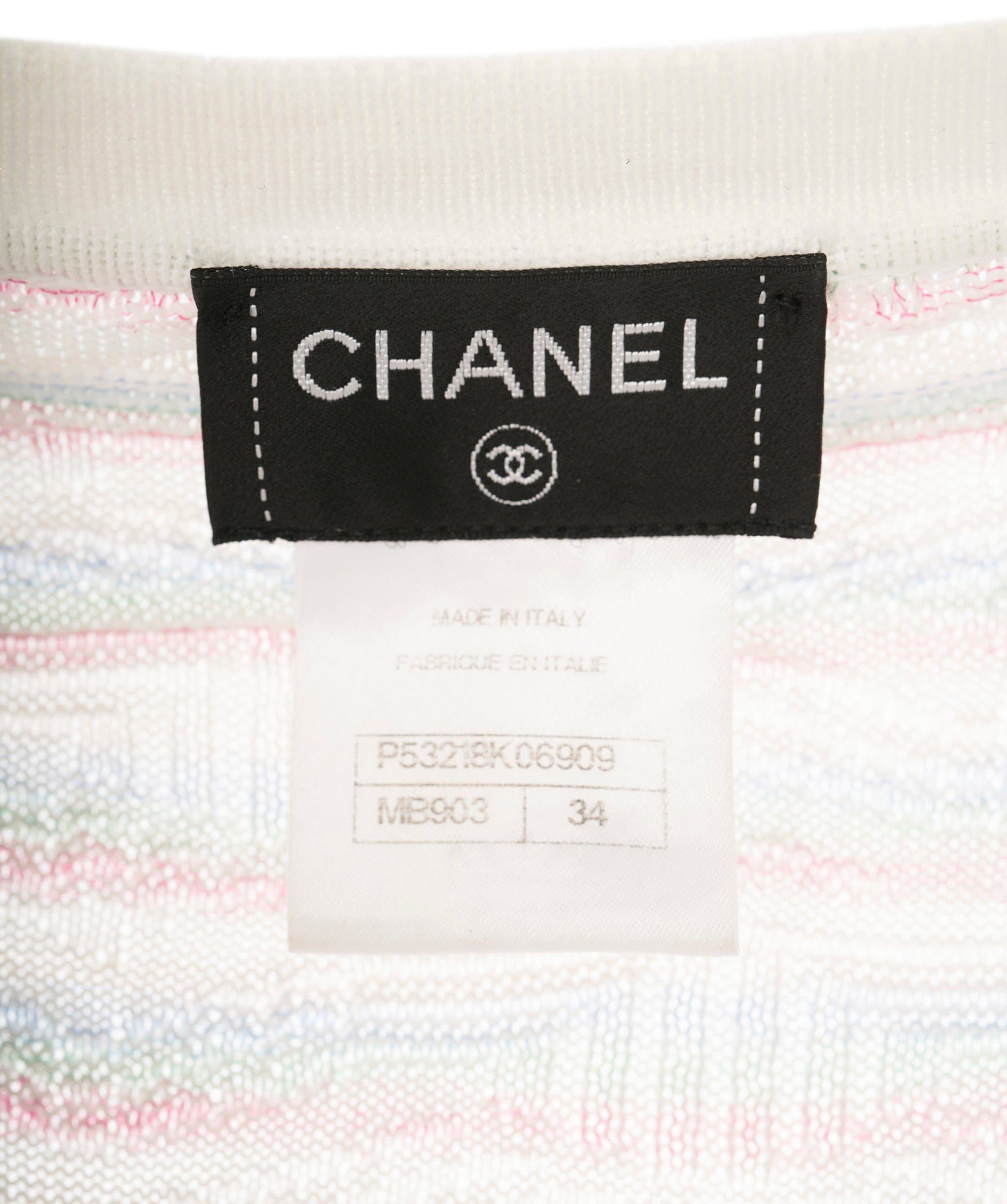 Chanel Chanel 16C Multicolour Cotton Button Short Sleeve Stripe Dress ALC1833