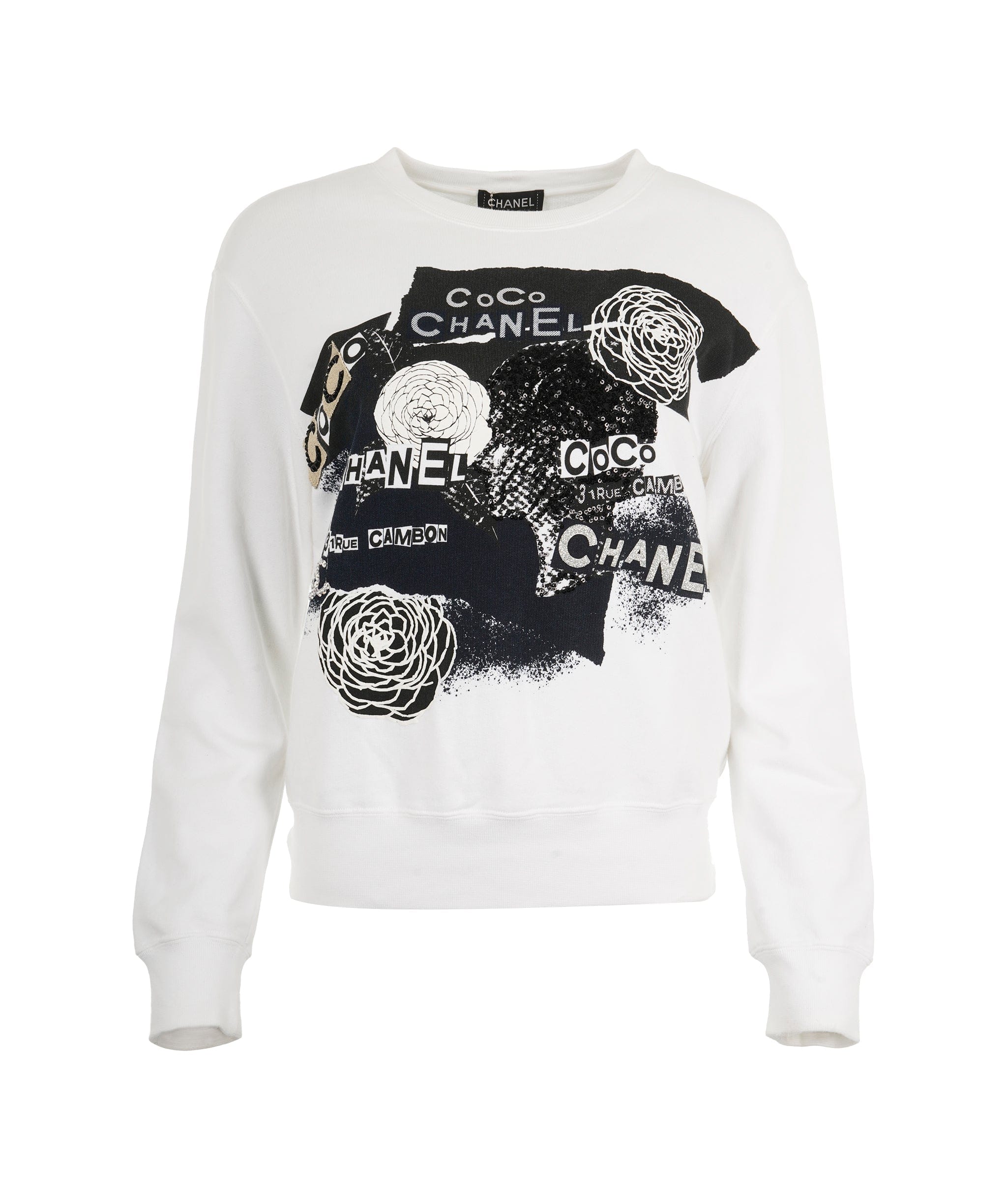 Chanel Chanel 20P White Logo Coco Graphic Applique Sweatshirt BNWT ALC1888