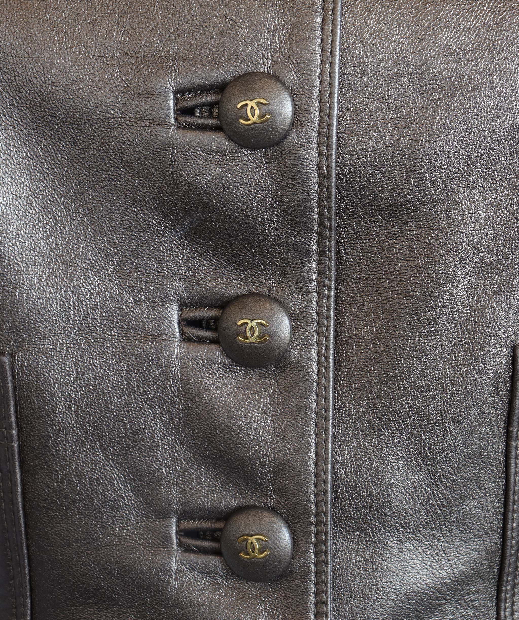 Chanel Chanel 94A Cropped Leather Vest Bronze DXBS1448