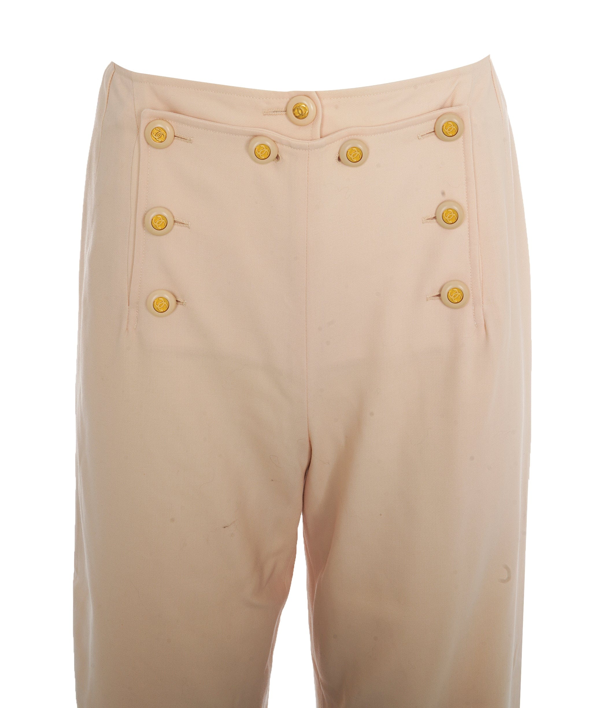 Chanel Chanel 94P CC Buttons Pants Beige  ASL10609