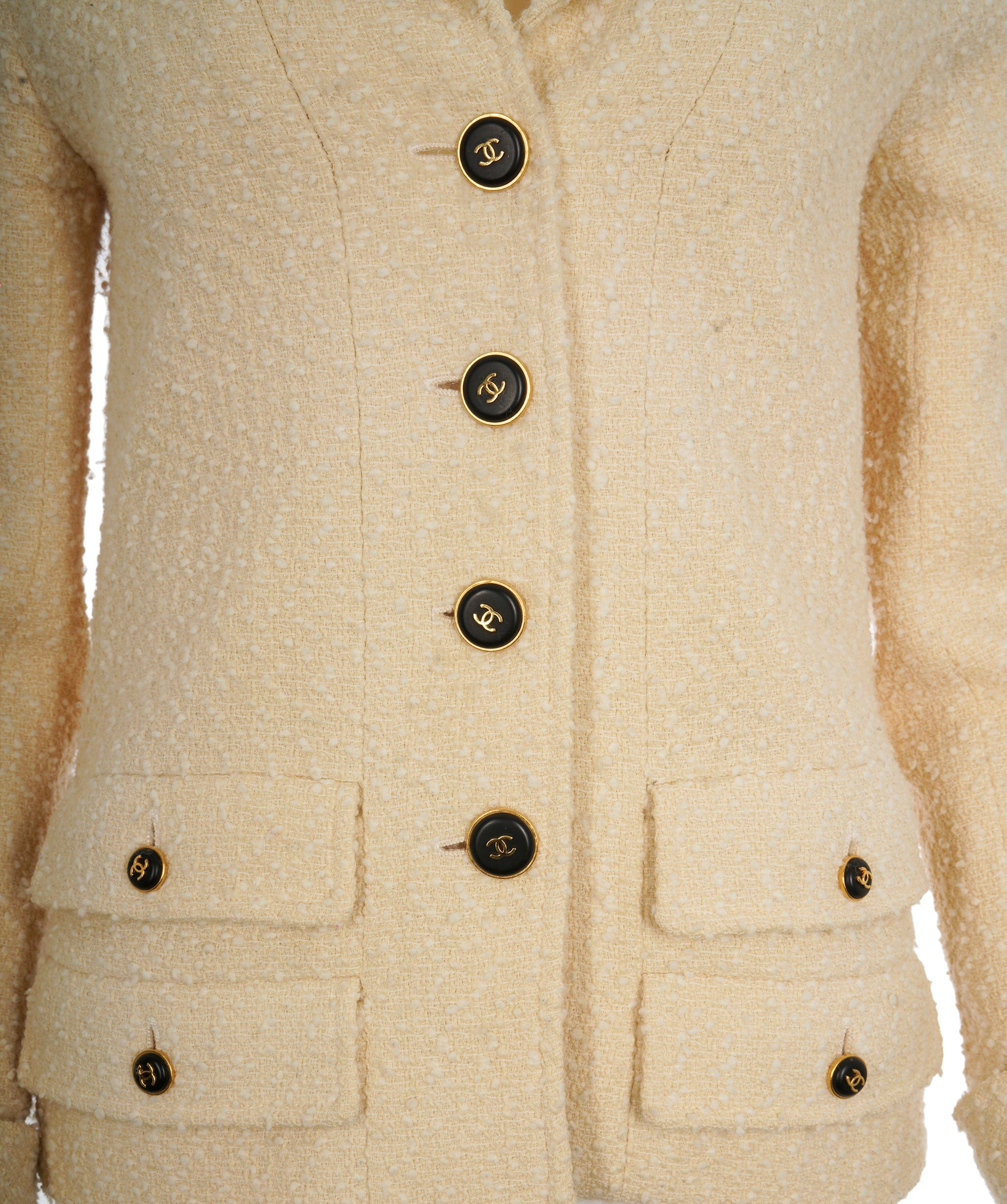 Chanel Chanel 95A Big CC Buttons Jacket Cream ASL10513