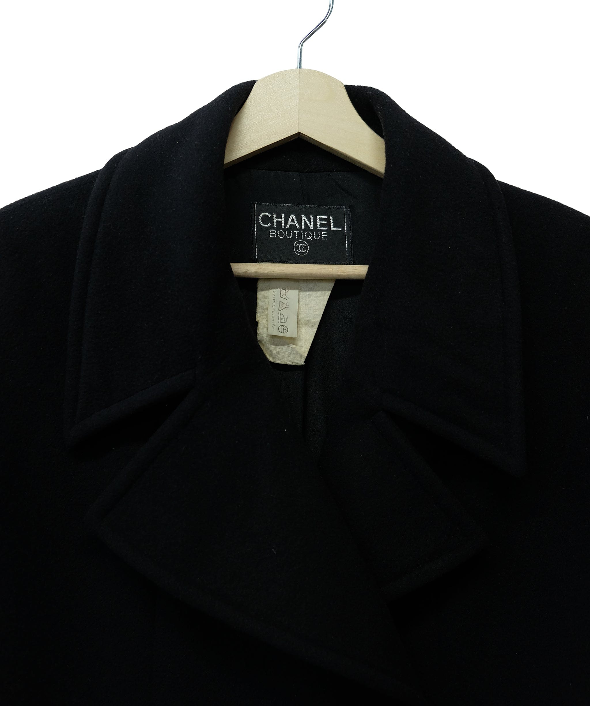 Chanel Chanel 95P CC Buttons Cashmere Coat Black Interior Rank B ASL10404