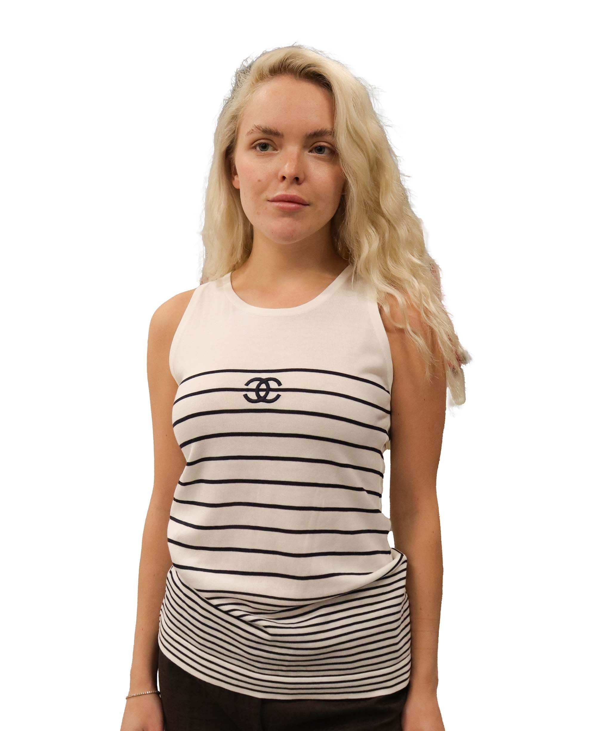 Chanel Chanel 95P white pinstripe vest DXBV0871