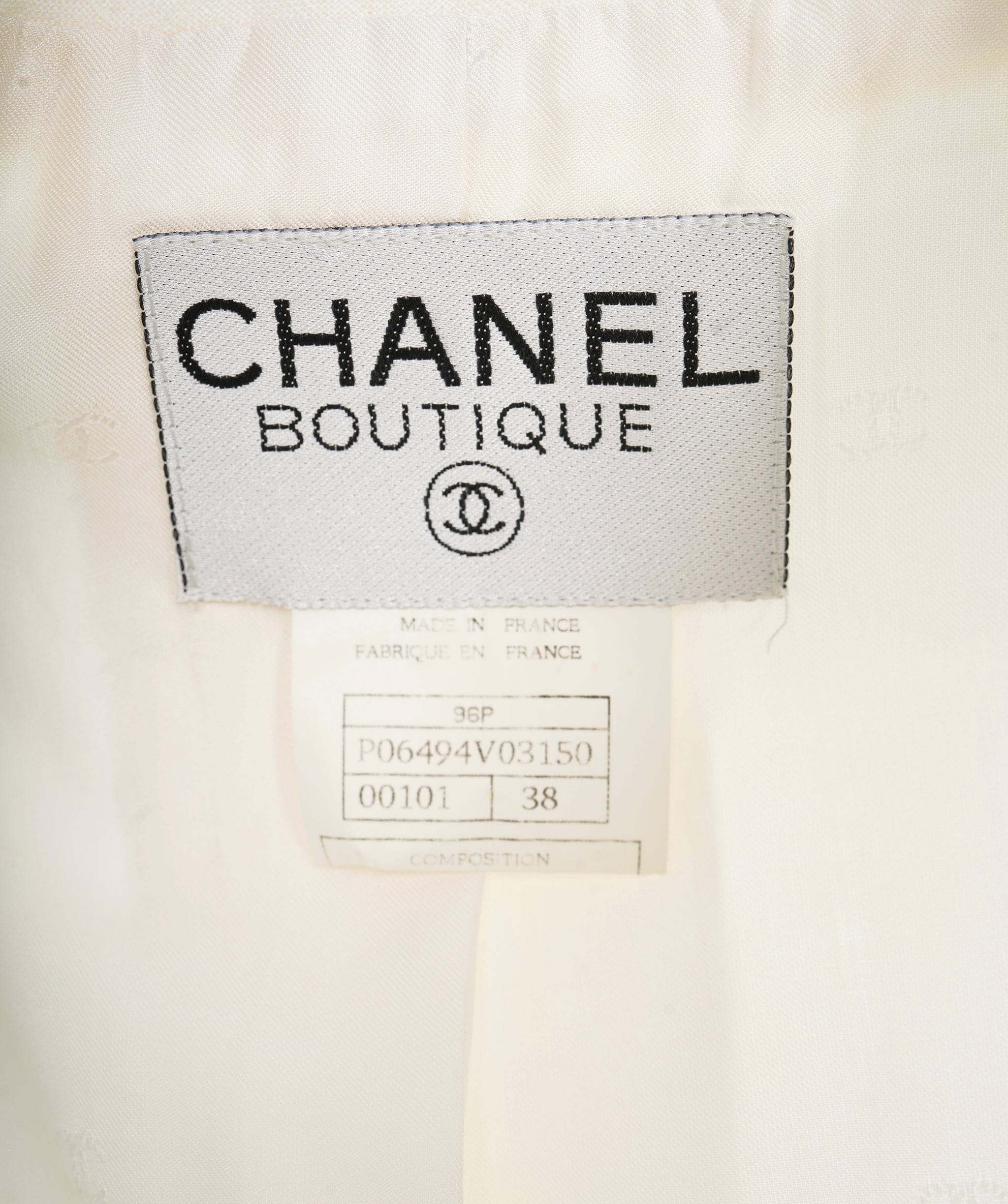 Chanel Chanel 96P CC Buttons Linen Jacket White ASL10249