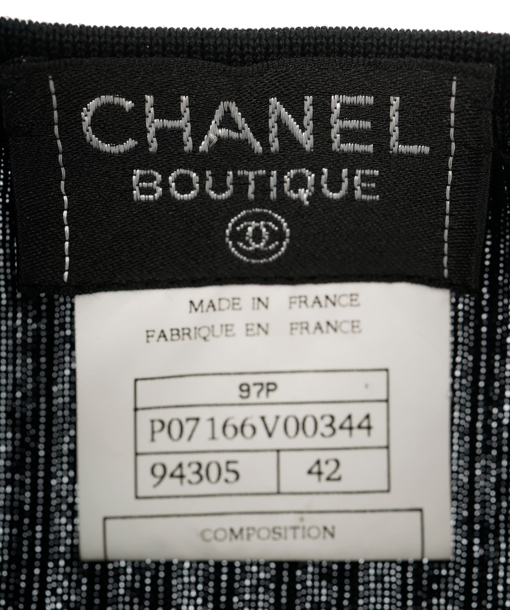 Chanel Chanel 97P Ribbed Top Black ASL10698