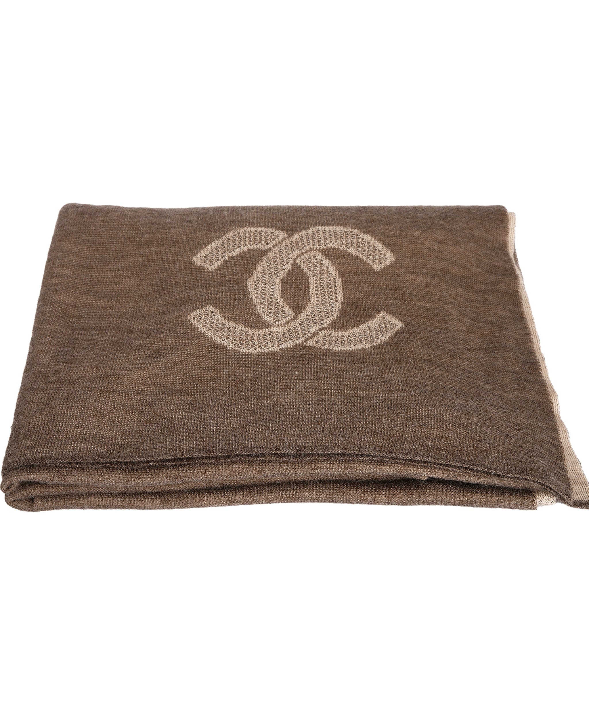 Chanel Chanel Beige and Brown Scarf XL  ALC1469