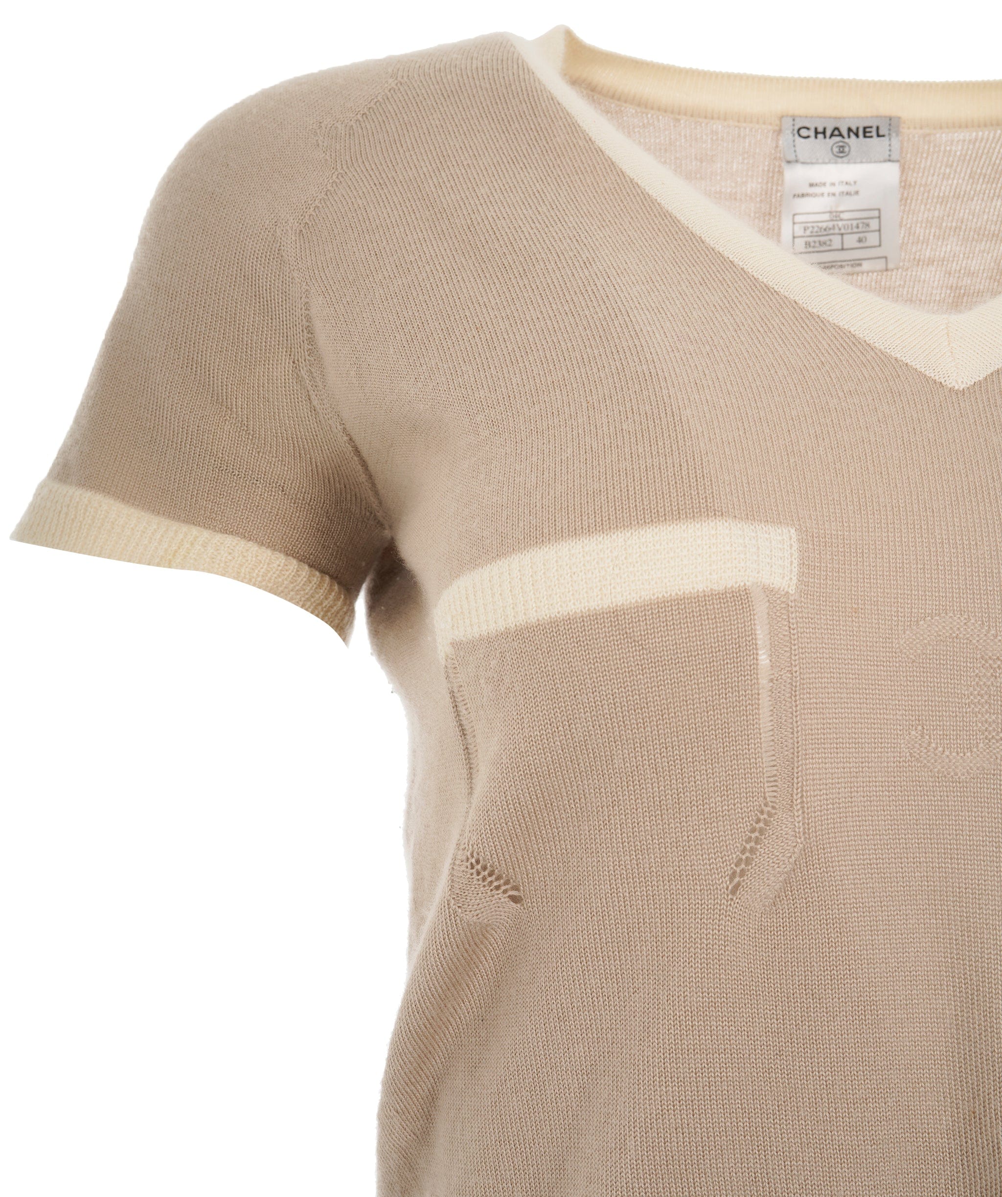 Chanel Chanel beige cashmere cc tee  AVC2110