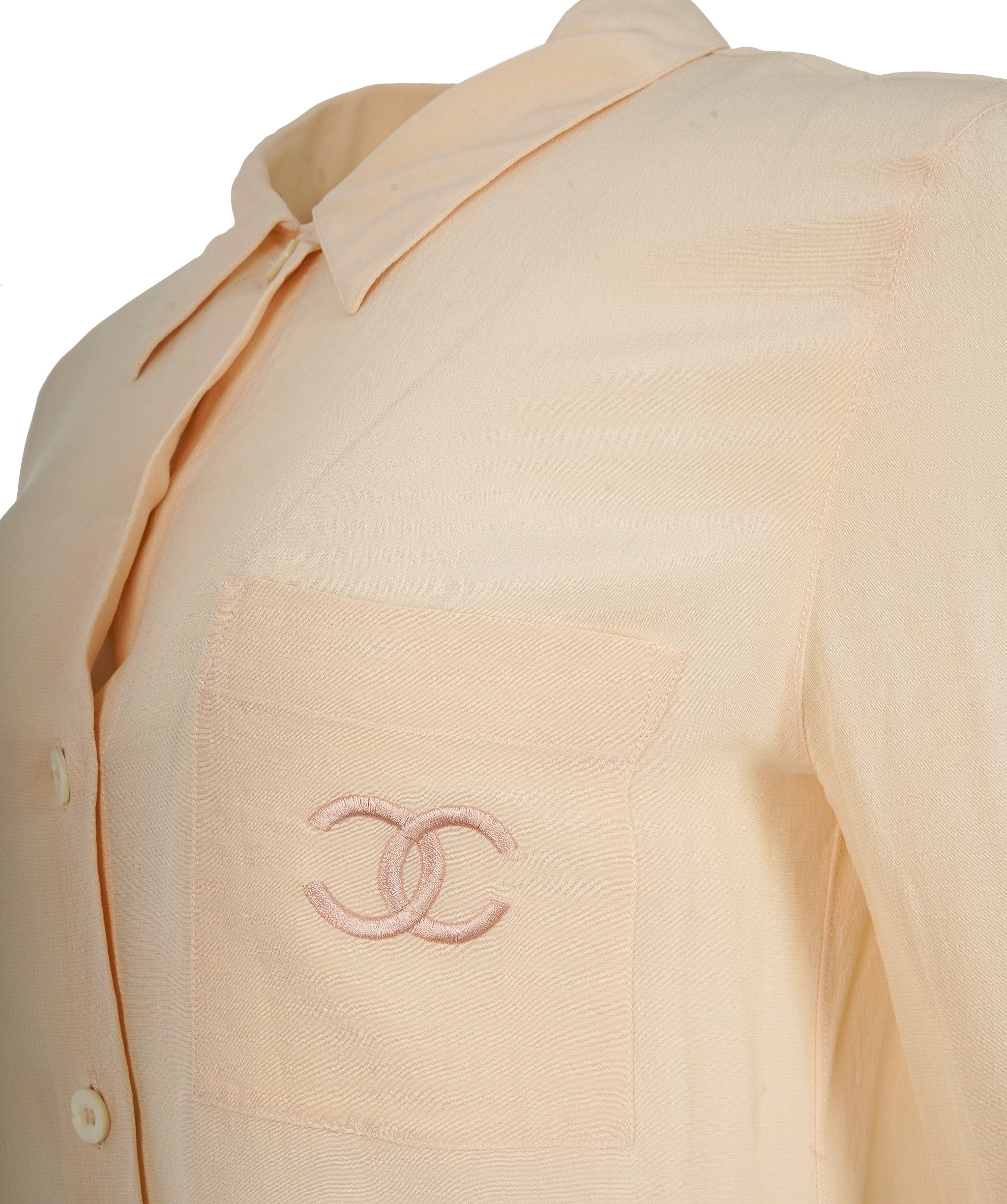 Chanel Chanel Beige CC Pocket Long Sleeve Shirt  ALC1724