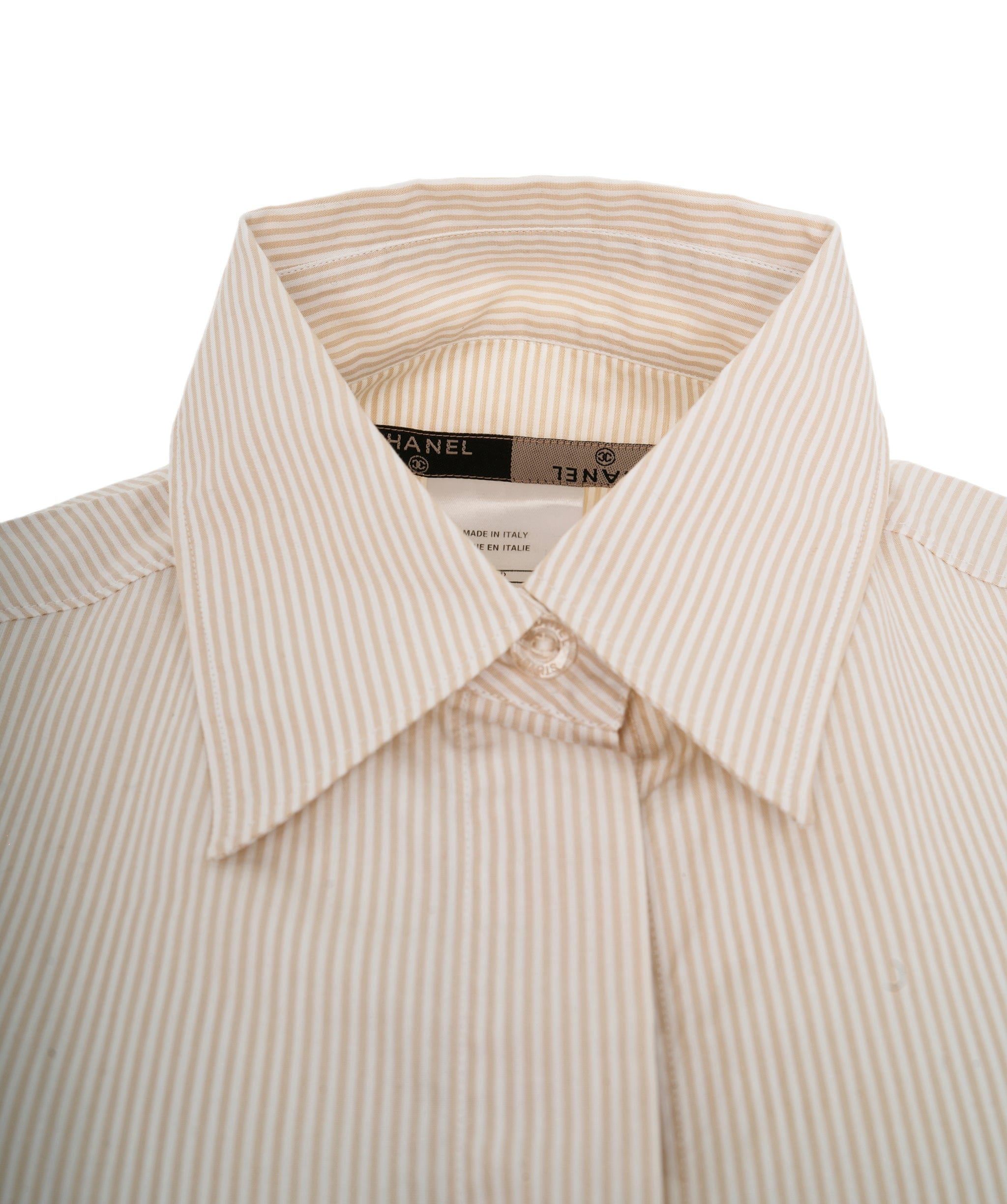 Chanel Chanel Beige Pinstripe CC shirt ALC1176