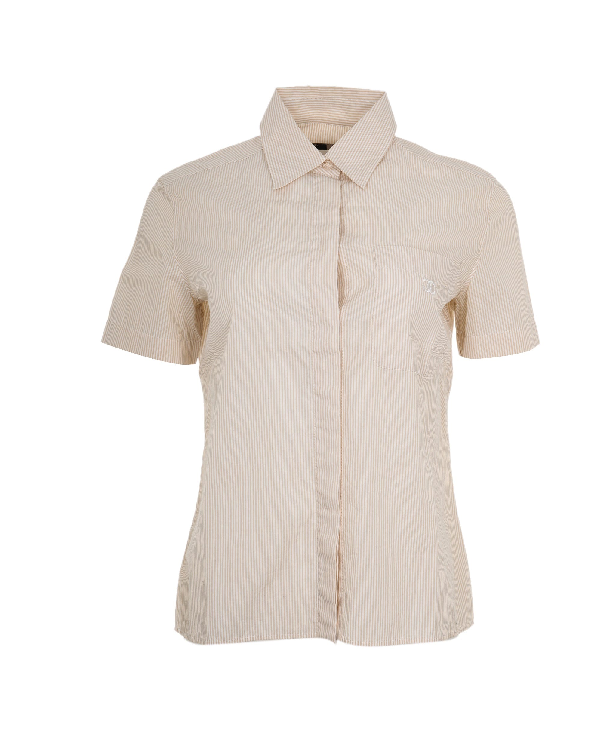 Chanel Chanel Beige Pinstripe CC shirt ALC1176