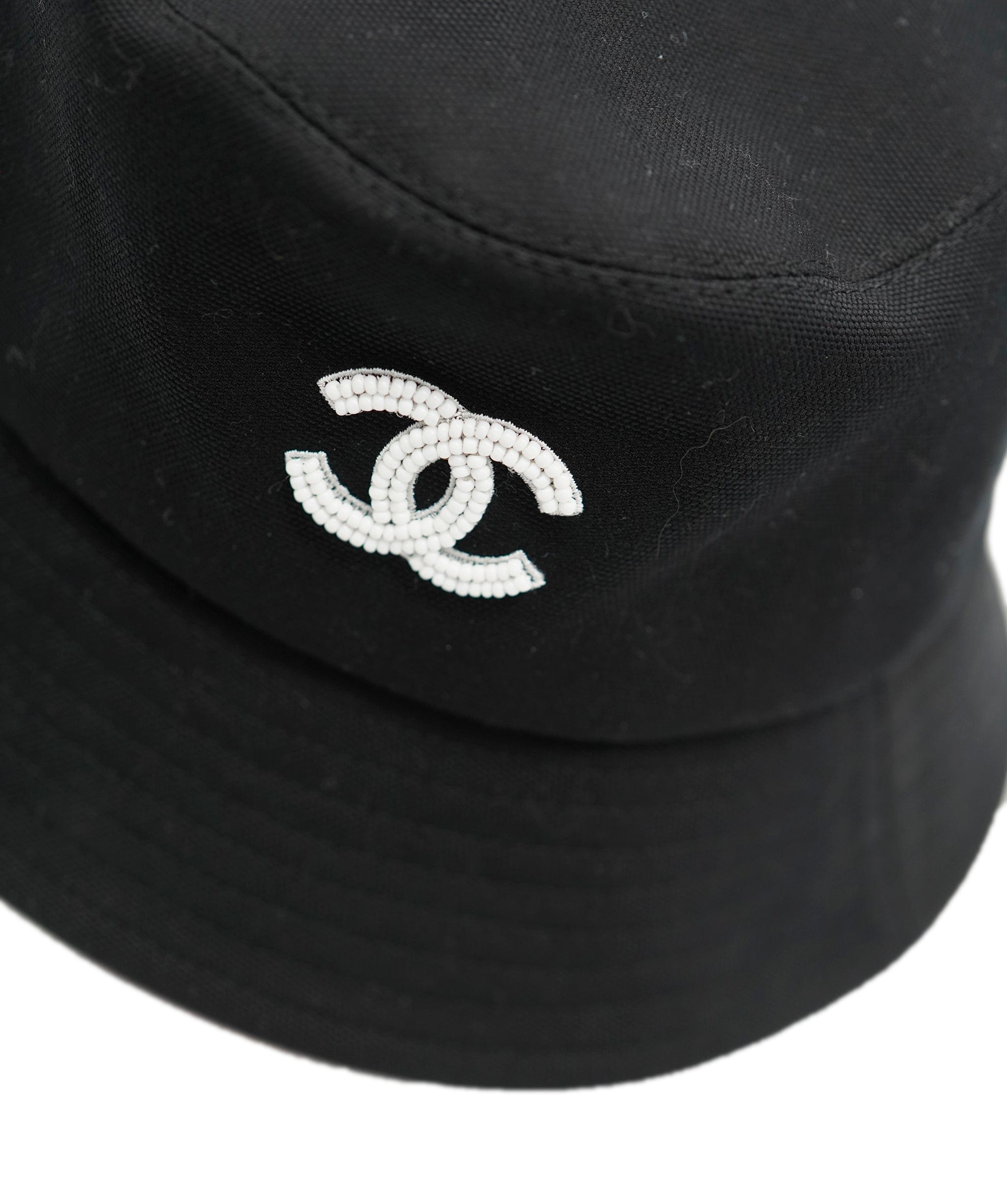 Chanel Chanel Black Bucket Hat with CC pearl Detail ALC1338