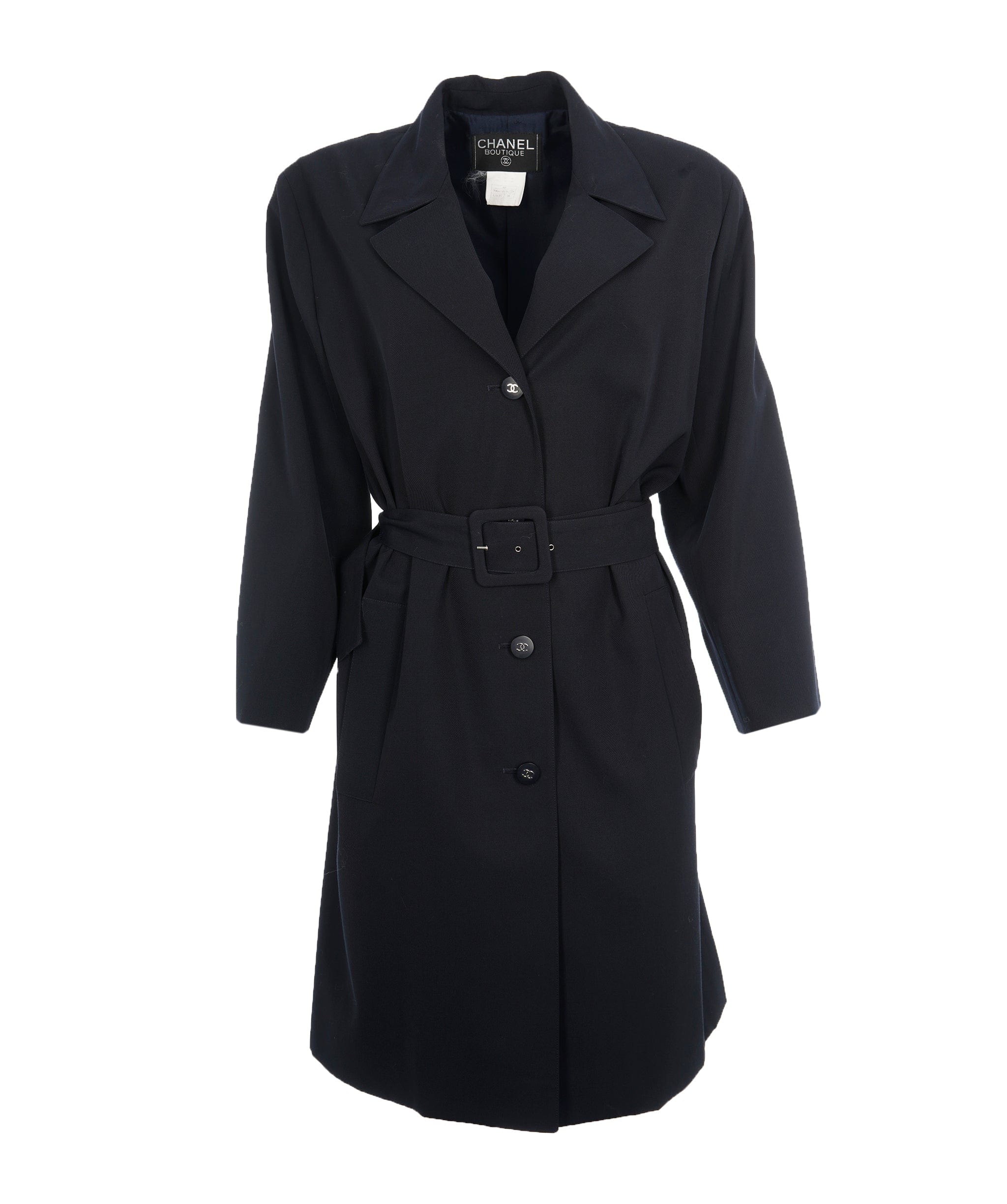 Chanel Chanel Blue Navy CC Button Trench Coat  AGL2520