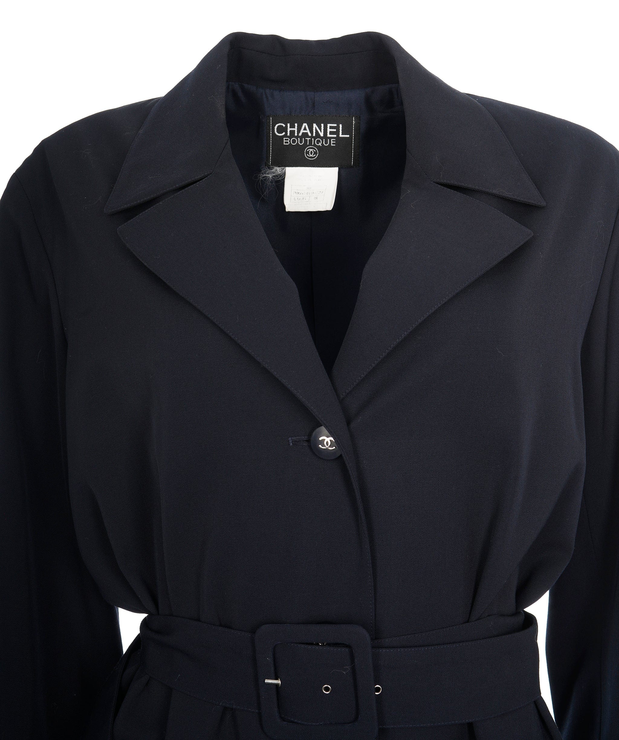 Chanel Chanel Blue Navy CC Button Trench Coat  AGL2520