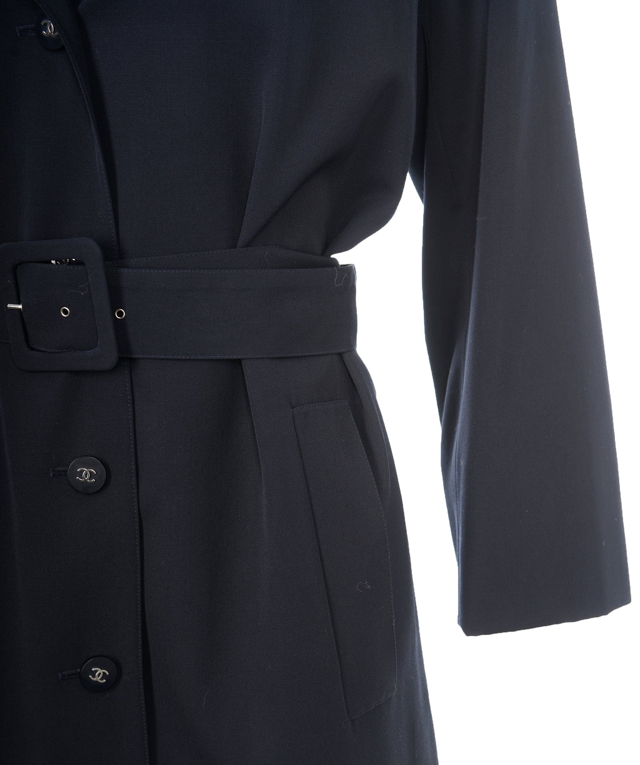 Chanel Chanel Blue Navy CC Button Trench Coat  AGL2520