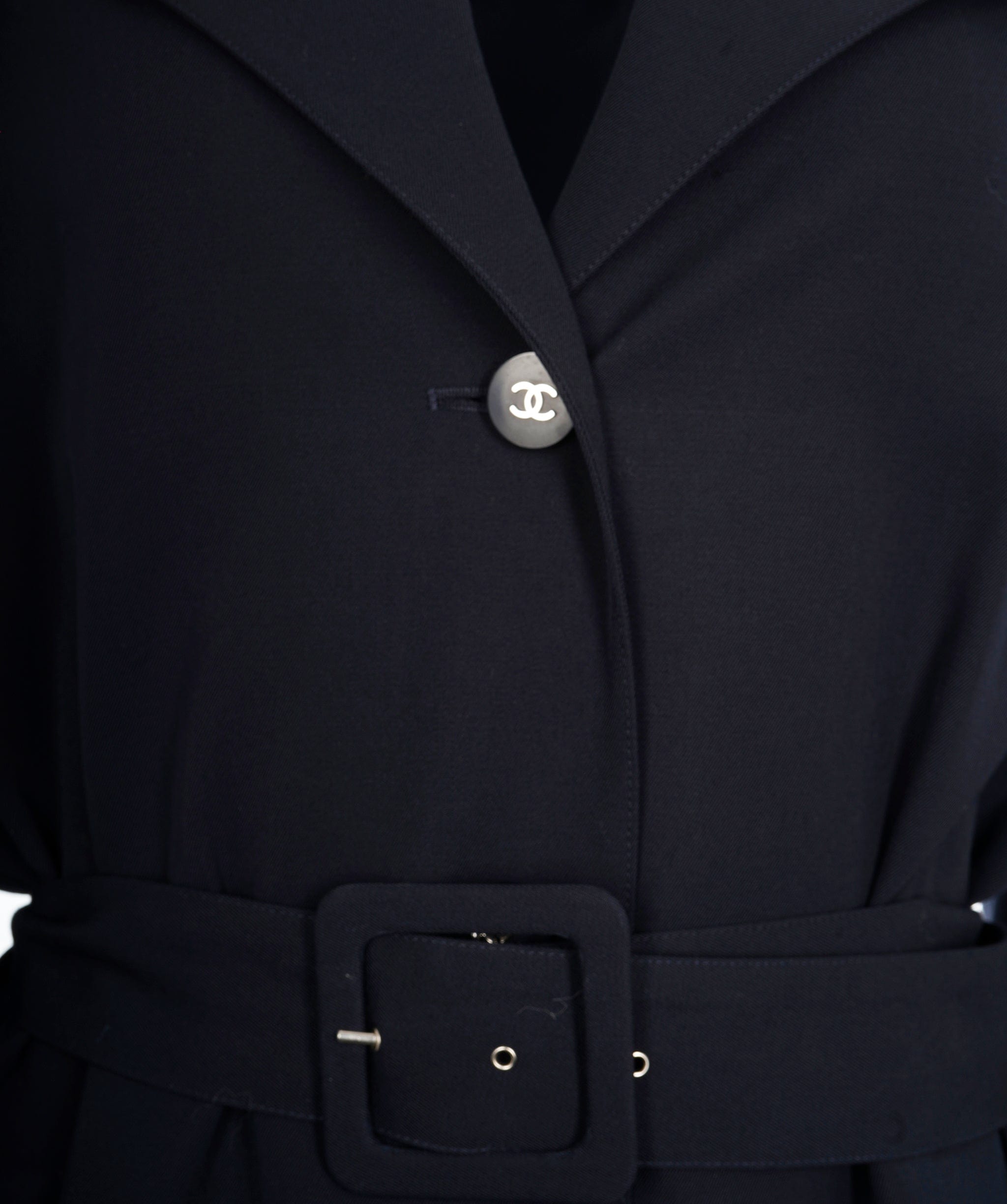 Chanel Chanel Blue Navy CC Button Trench Coat  AGL2520