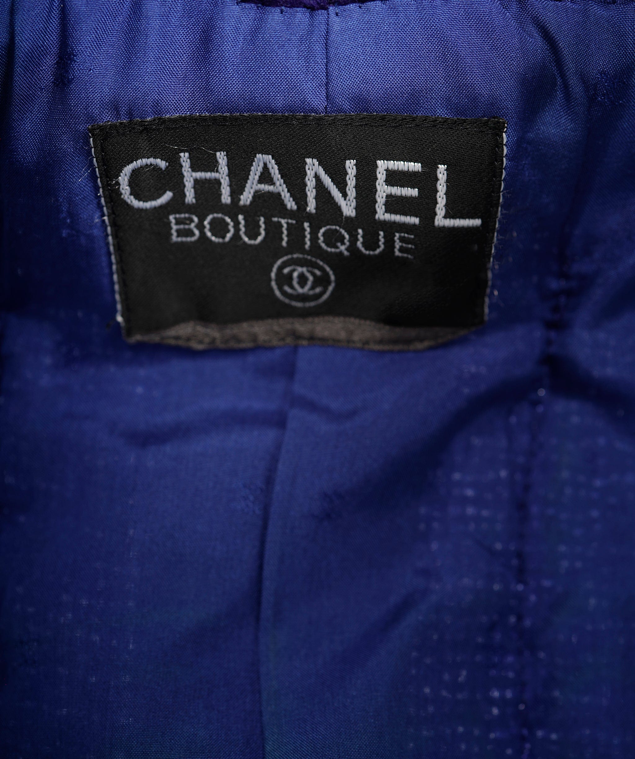 Chanel Chanel Blue/Purple Tweed Jacket Sz 44 UKL1359